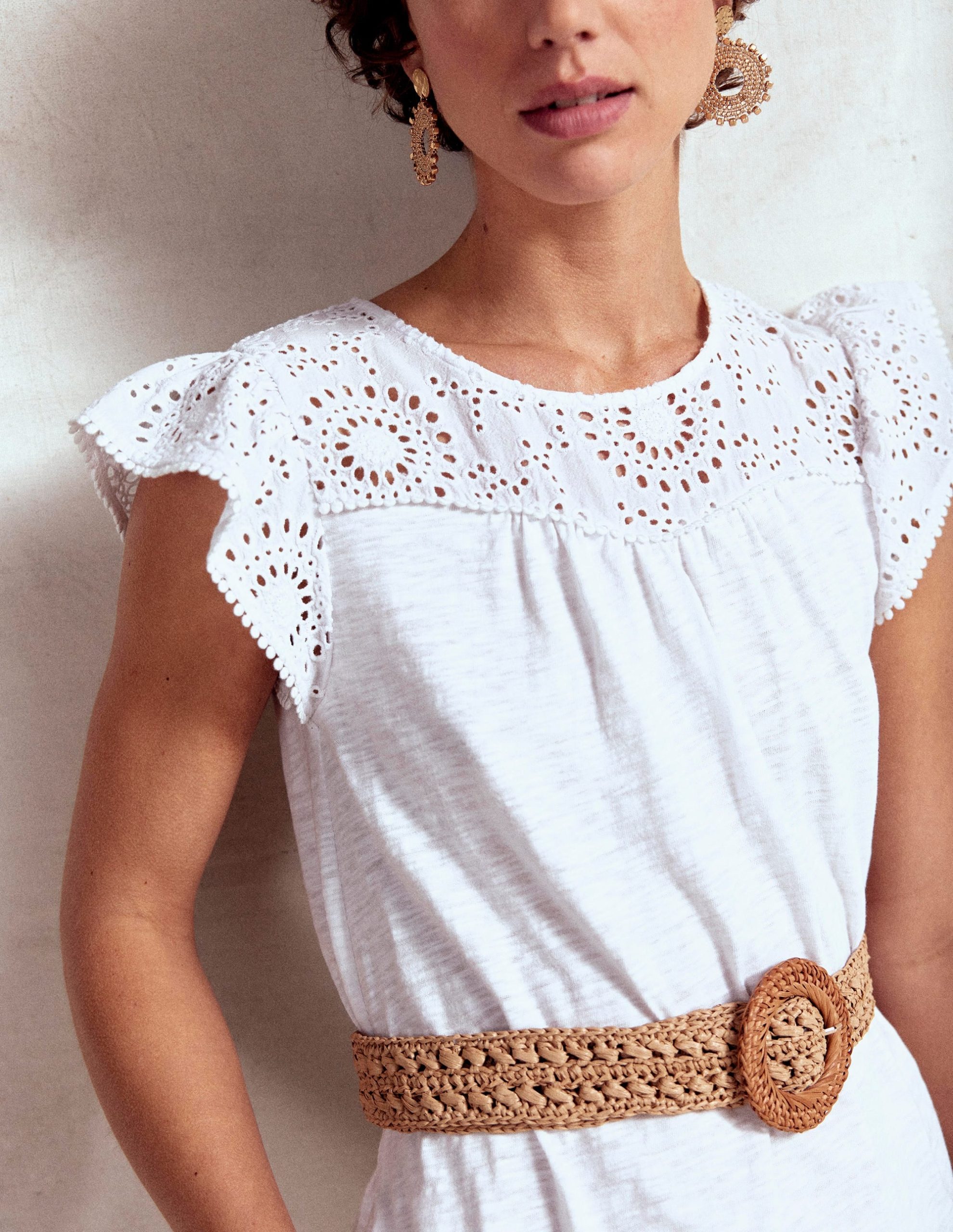 Juliet Broderie Midi Dress-White - Image 2