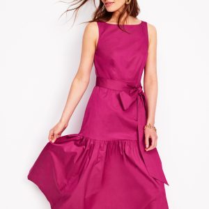 Deep Tier Fit & Flare Dress-Cherry Jam