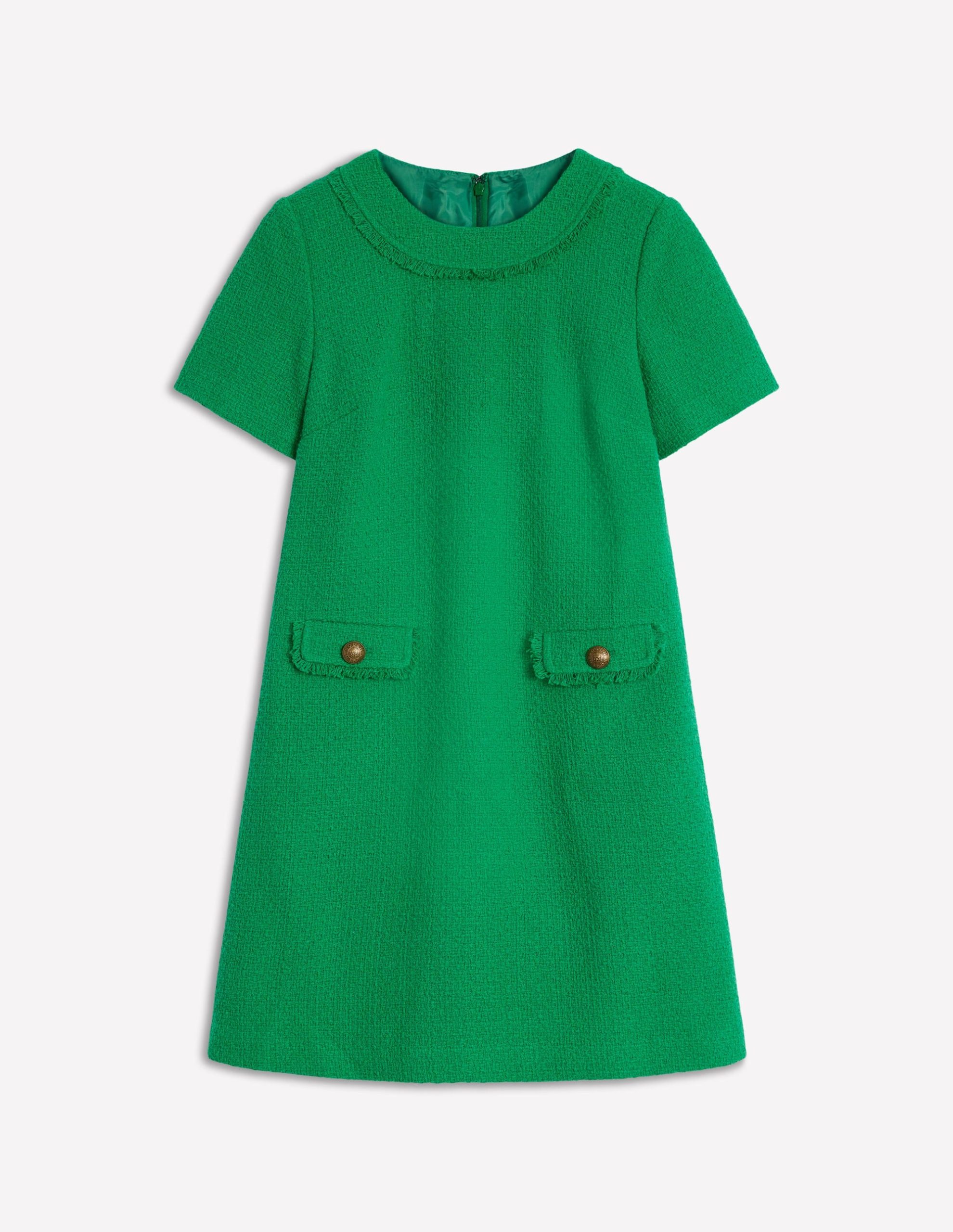 Evita Cotton Shift Dress-Rich Emerald - Image 6