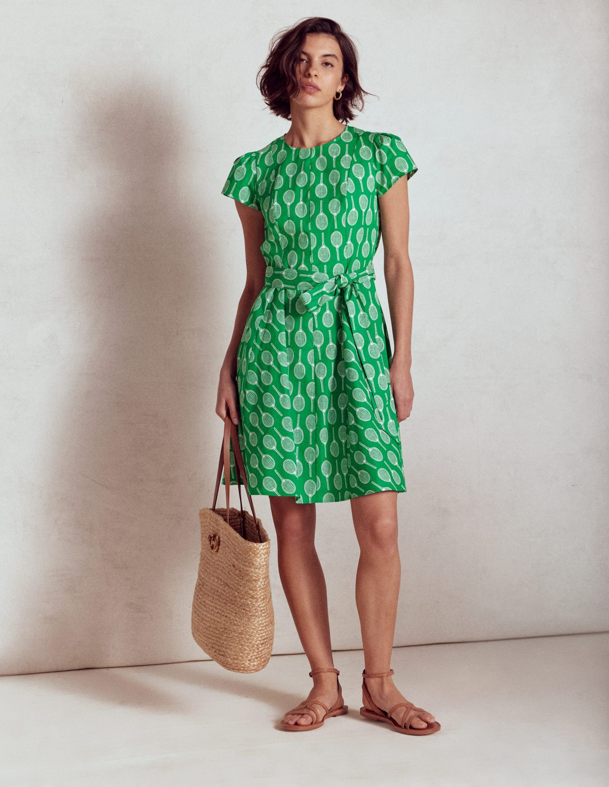 Imo Cotton Godet Short Dress-Rich Emerald. Tennis - Image 4
