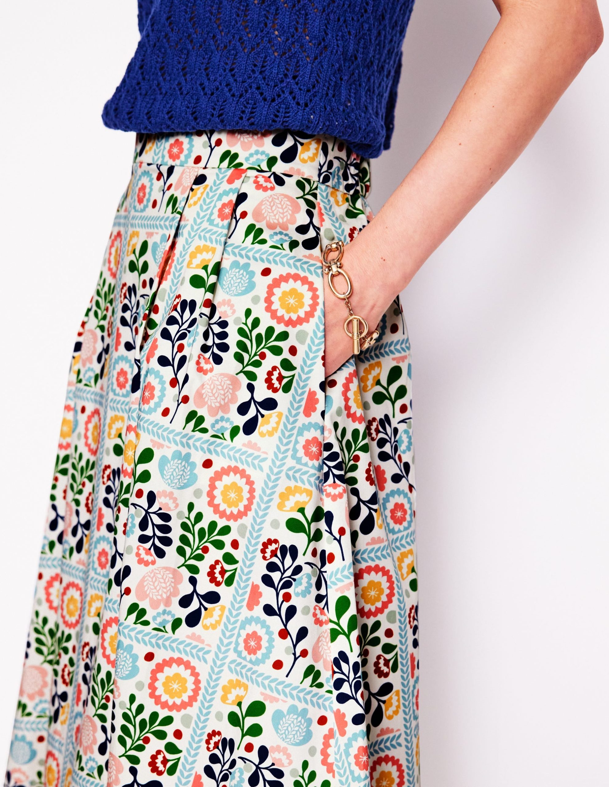 Isabella Cotton Sateen Skirt-Multi. Vine Tile - Image 2