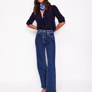 High Rise Column Leg Jeans-Dark Vintage