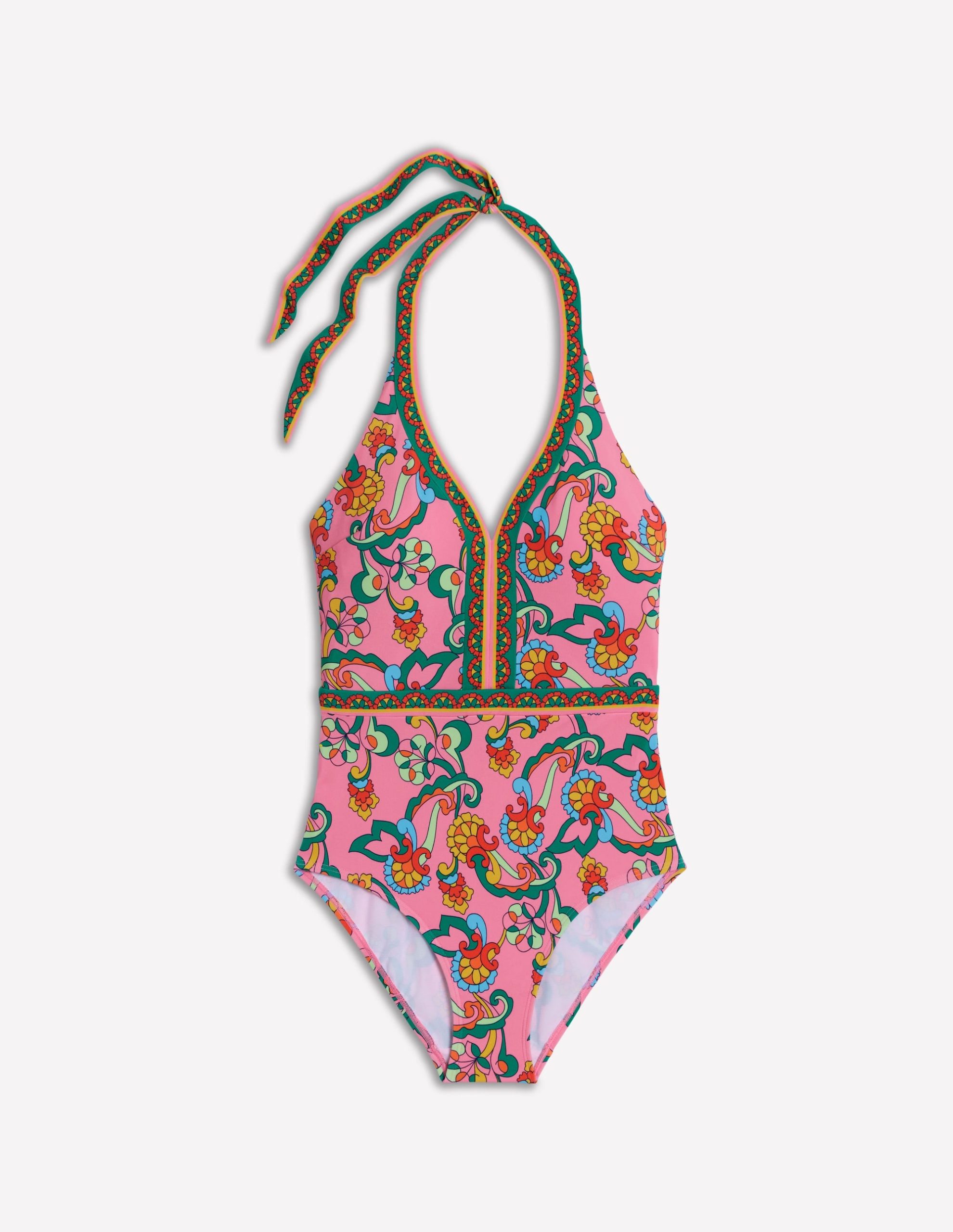 Ios V Panel Swimsuit-Pink Rose. Foliage Trail - Image 8