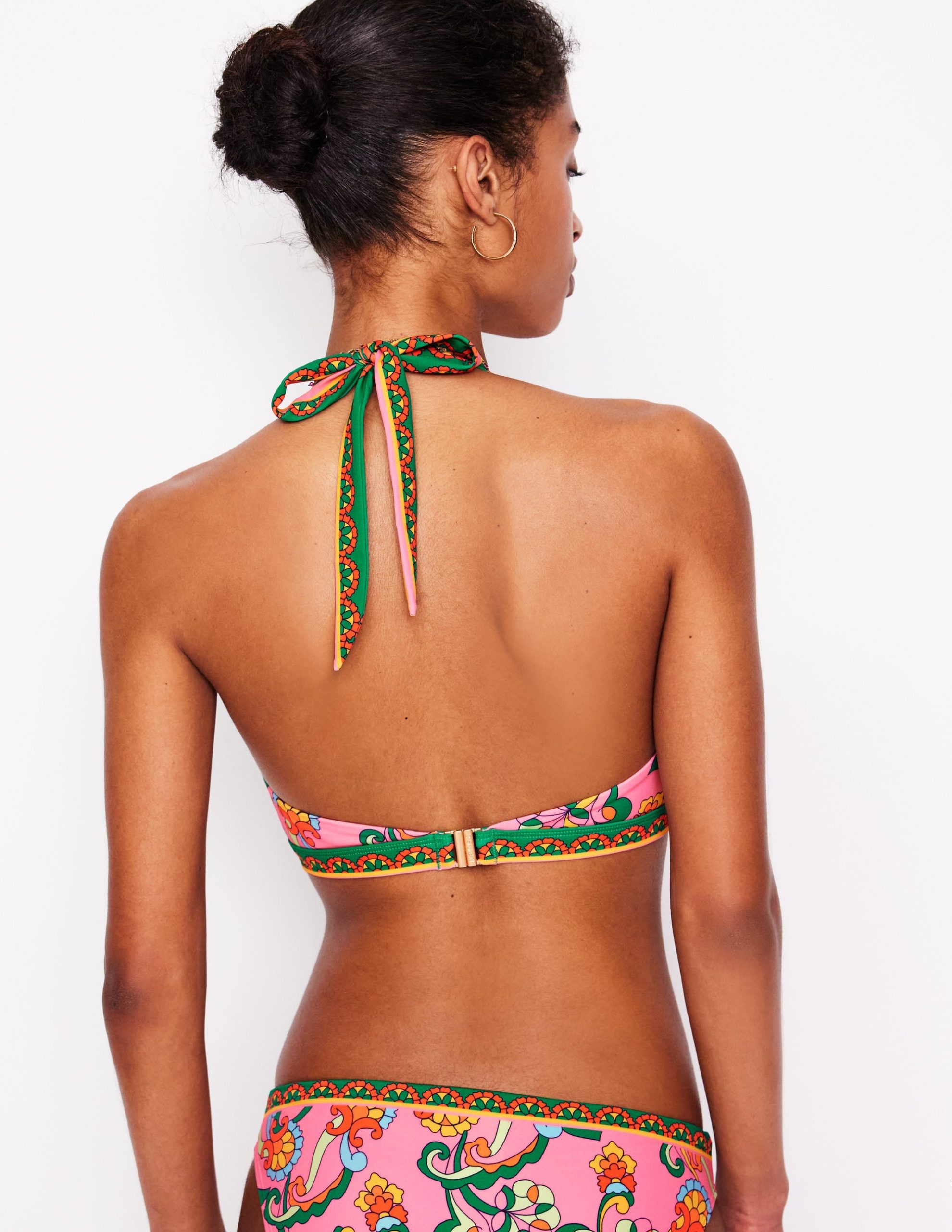 Ios V Panel Bikini Top-Pink Rose. Foliage Trail - Image 4