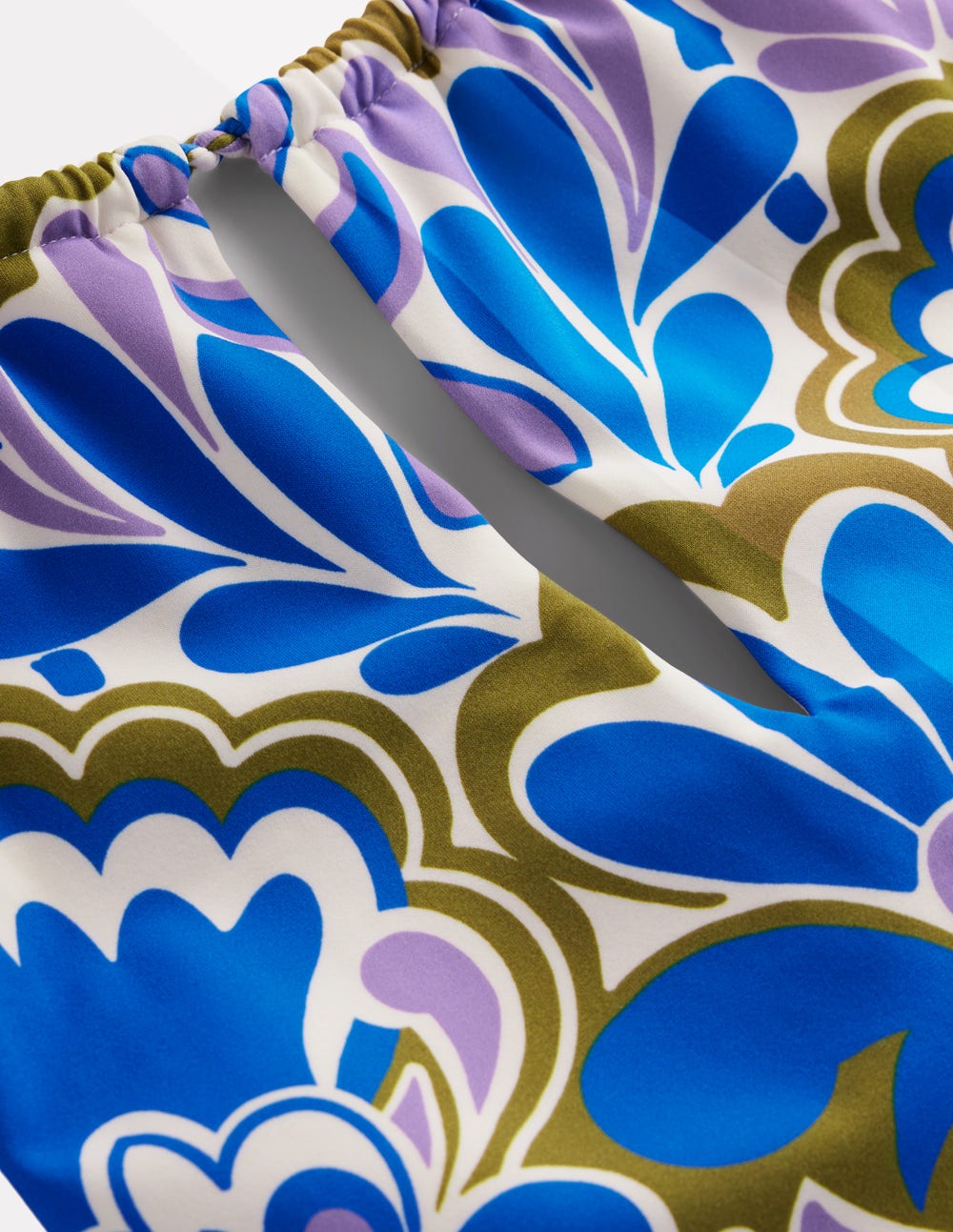 String High Neck Swimsuit-Kingfisher Blue. Freesia Stamp - Image 5