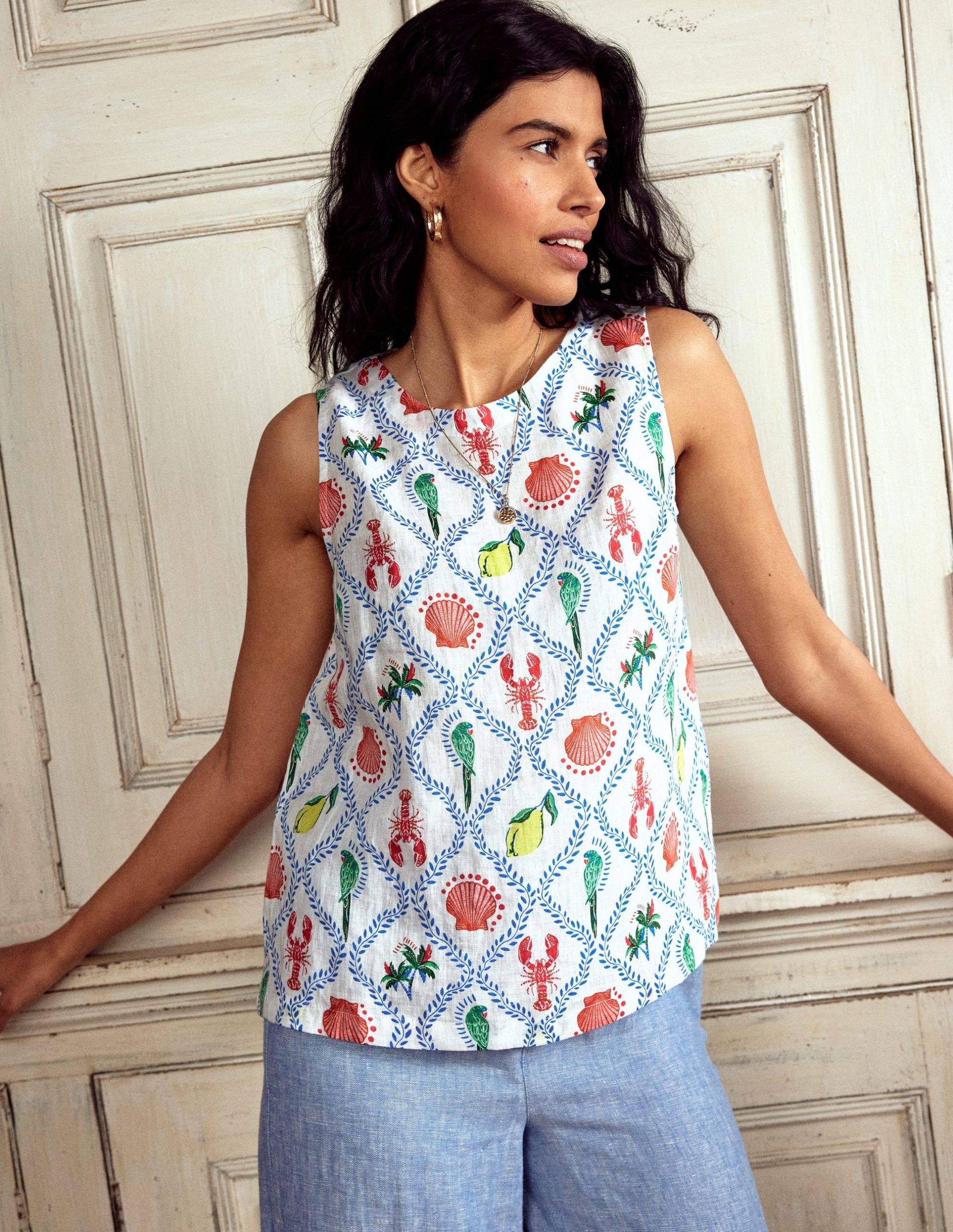 Linen Shell Top-Ivory. Tropical Bonanza - Image 4