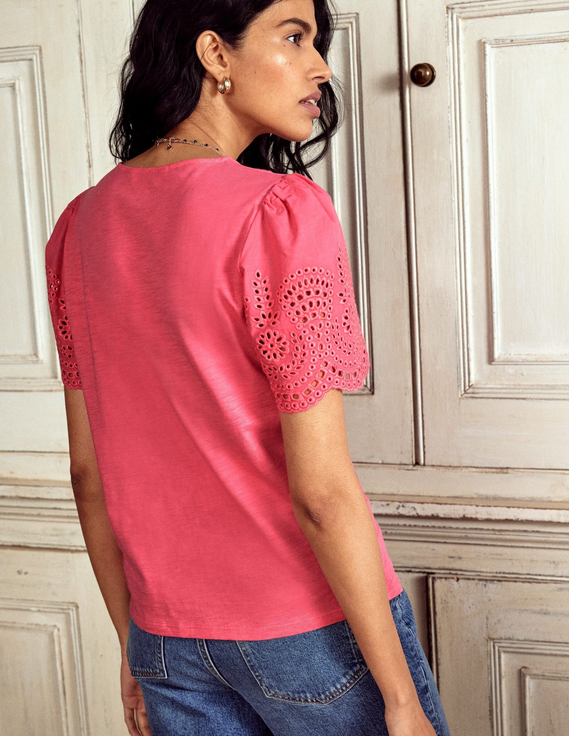 Isabel Broderie Top-Rose Pink - Image 3