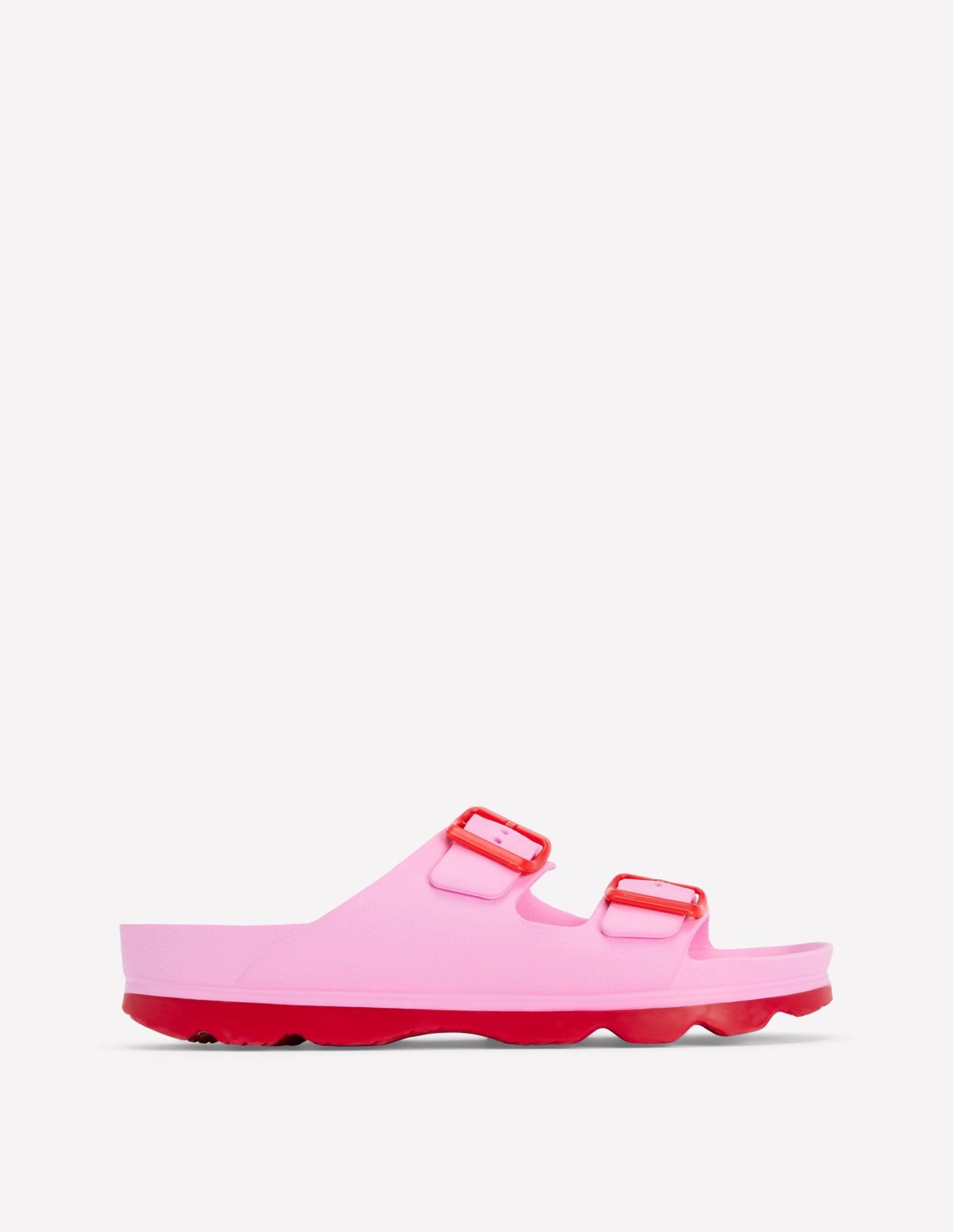 Lyla Double Buckle Sliders-Soft Pink