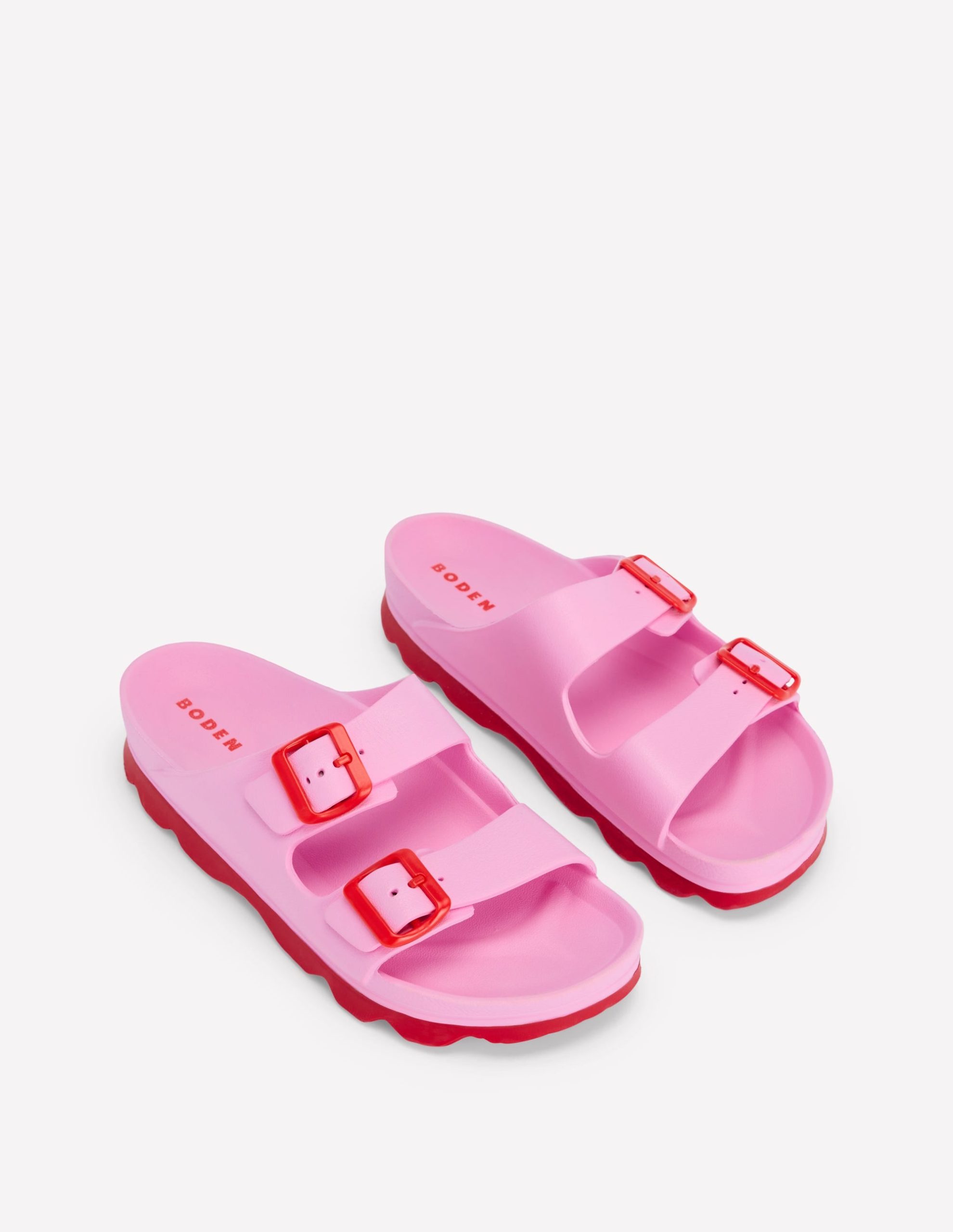 Lyla Double Buckle Sliders-Soft Pink - Image 3