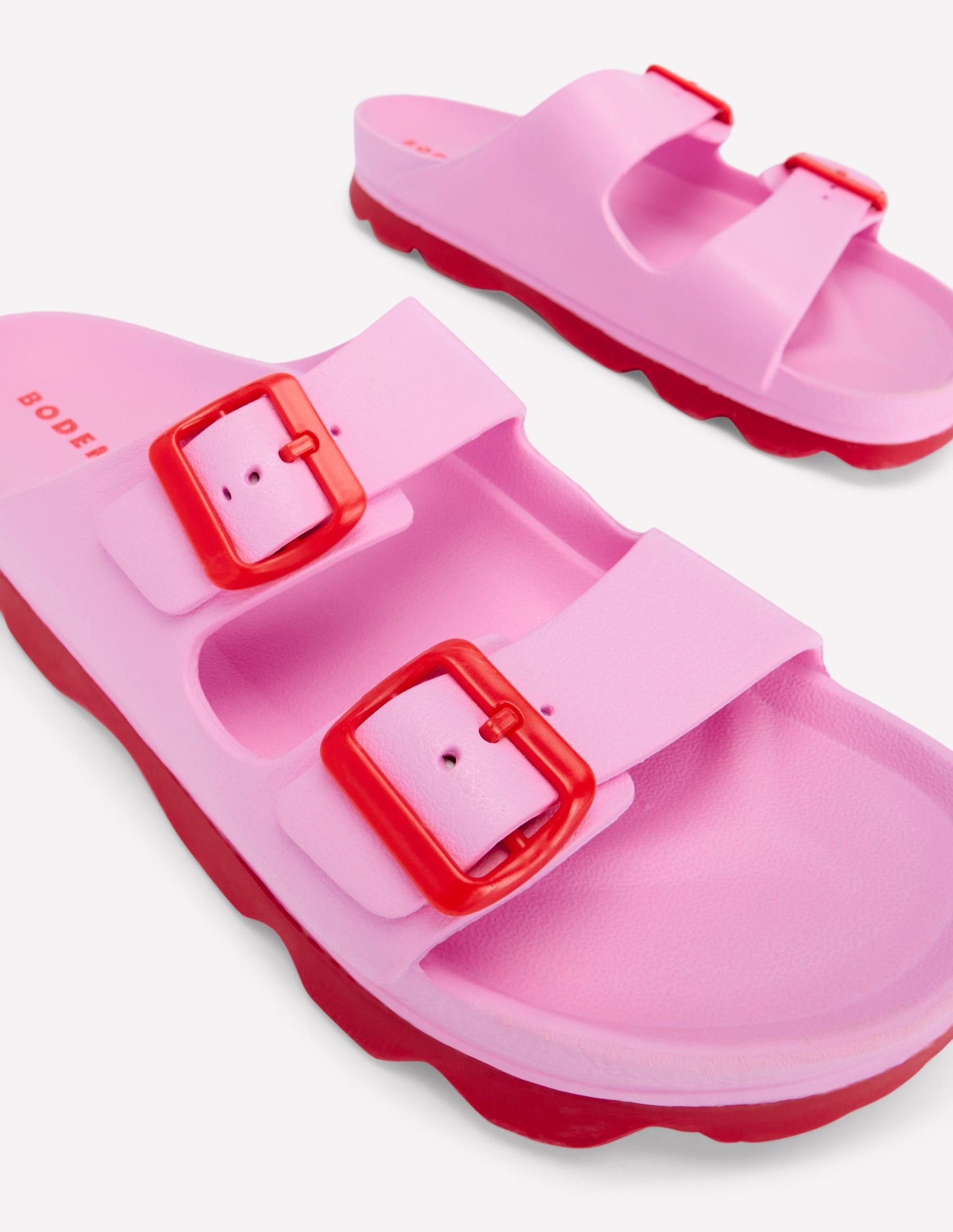 Lyla Double Buckle Sliders-Soft Pink - Image 4