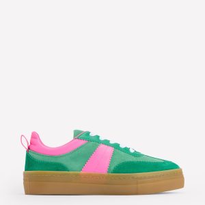 Erin Flatform Tennis Trainer-Rich Emerald/Festival Pink