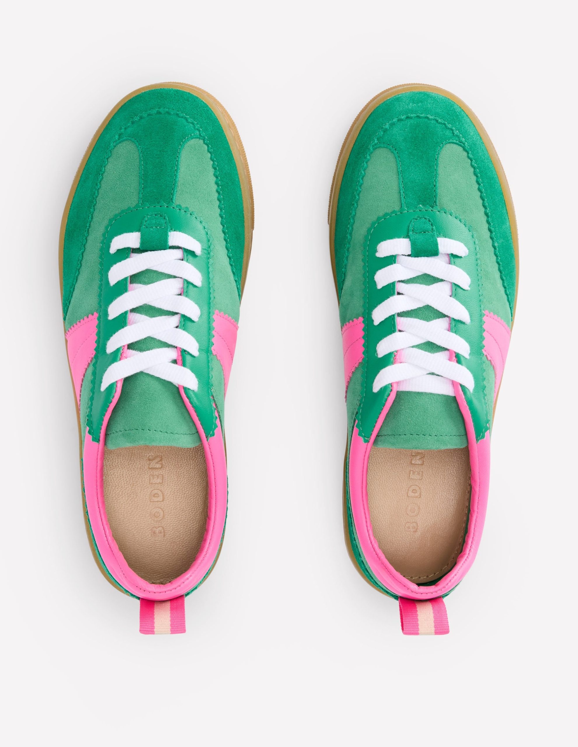 Erin Flatform Tennis Trainer-Rich Emerald/Festival Pink - Image 5