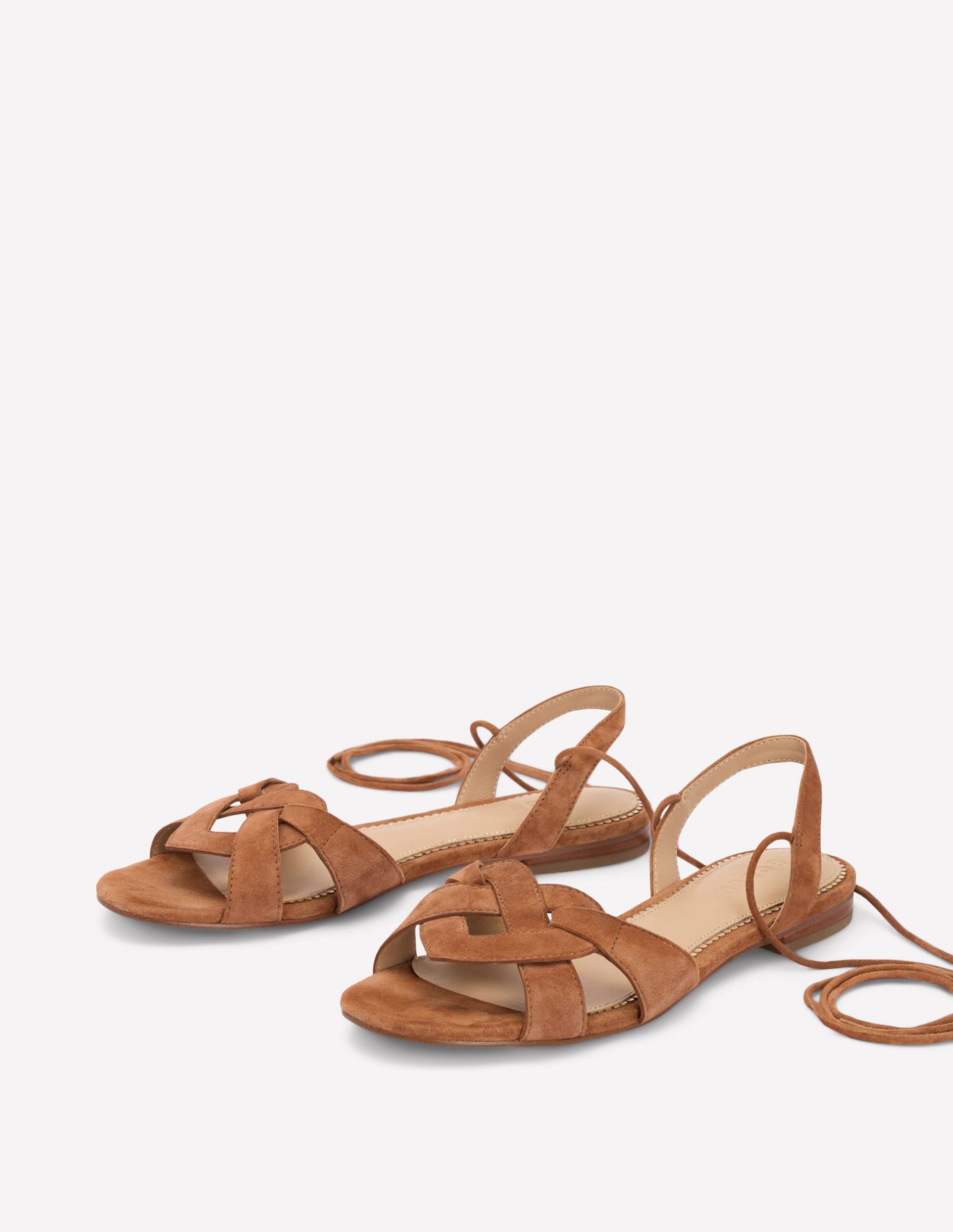 Heart Detail Flat Sandals-Tan - Image 3
