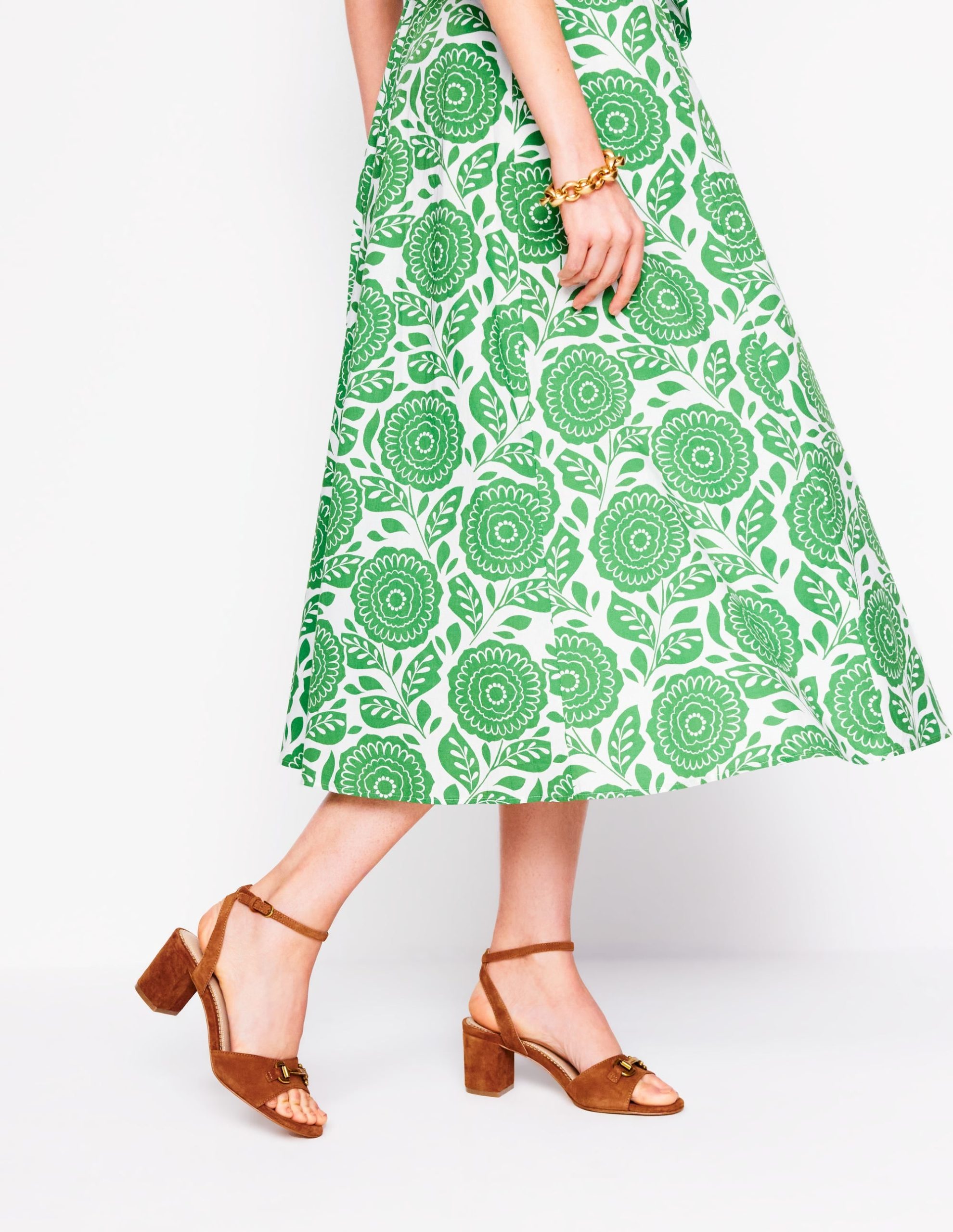 Iris Snaffle Block Heel Sandal-Tan - Image 2