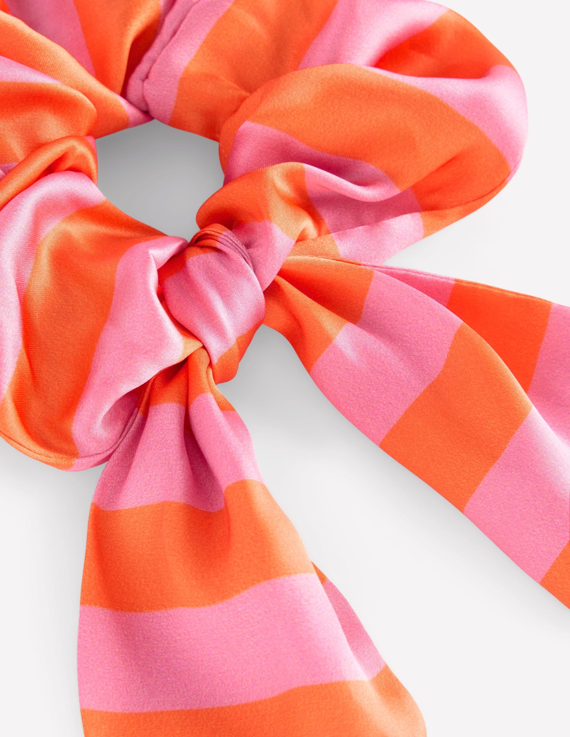 Scarf Scrunchie-Pink/Orange Stripe - Image 3