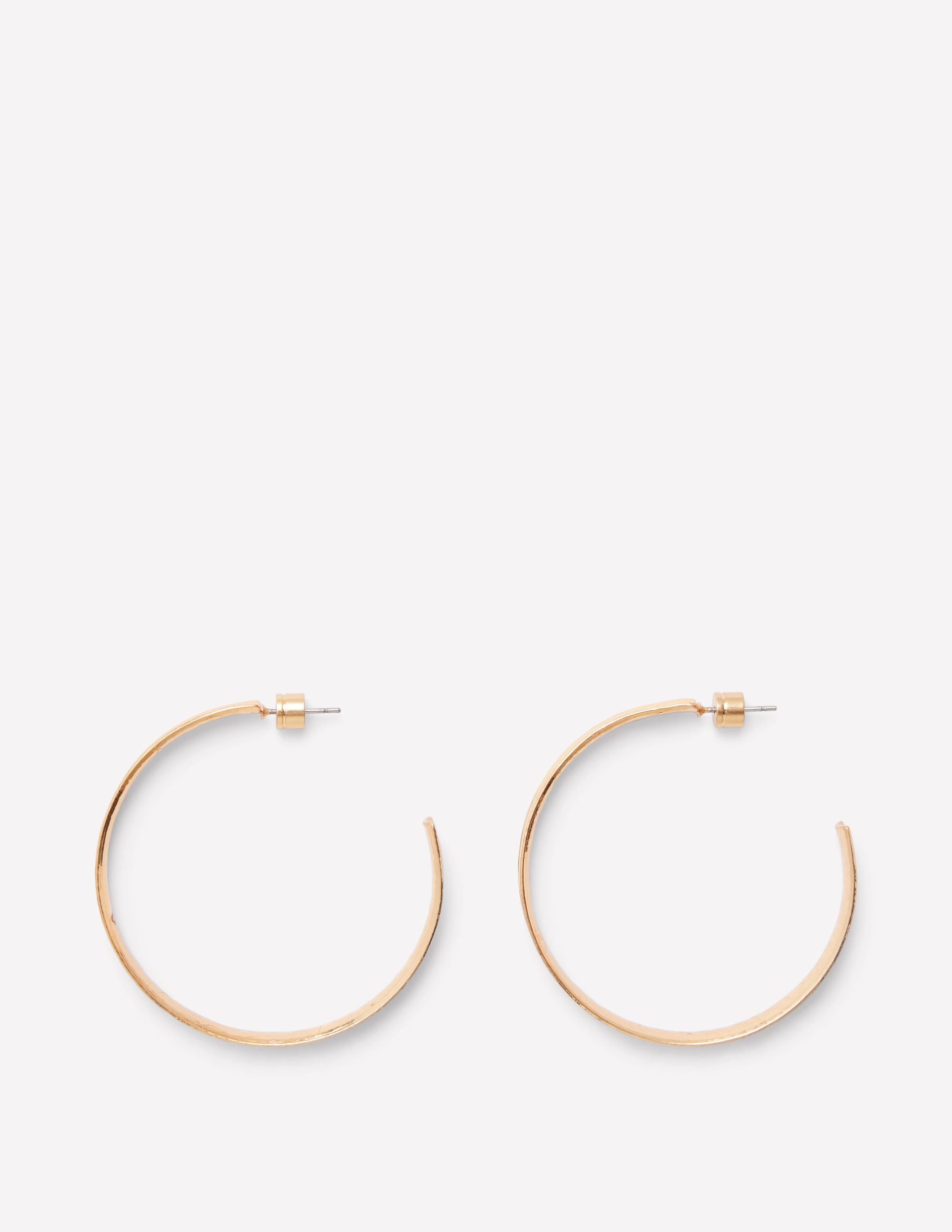 Large Hammered Hoop Earrings-Gold Colour - Image 2