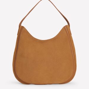Suede Hobo Bag-Tan
