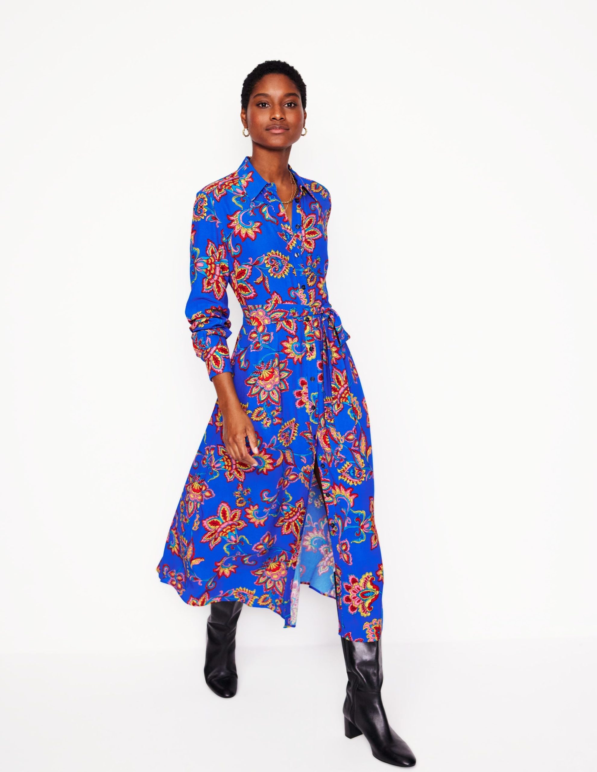 Kate Midi Shirt Dress-Gallery Blue. Whimsical Vine