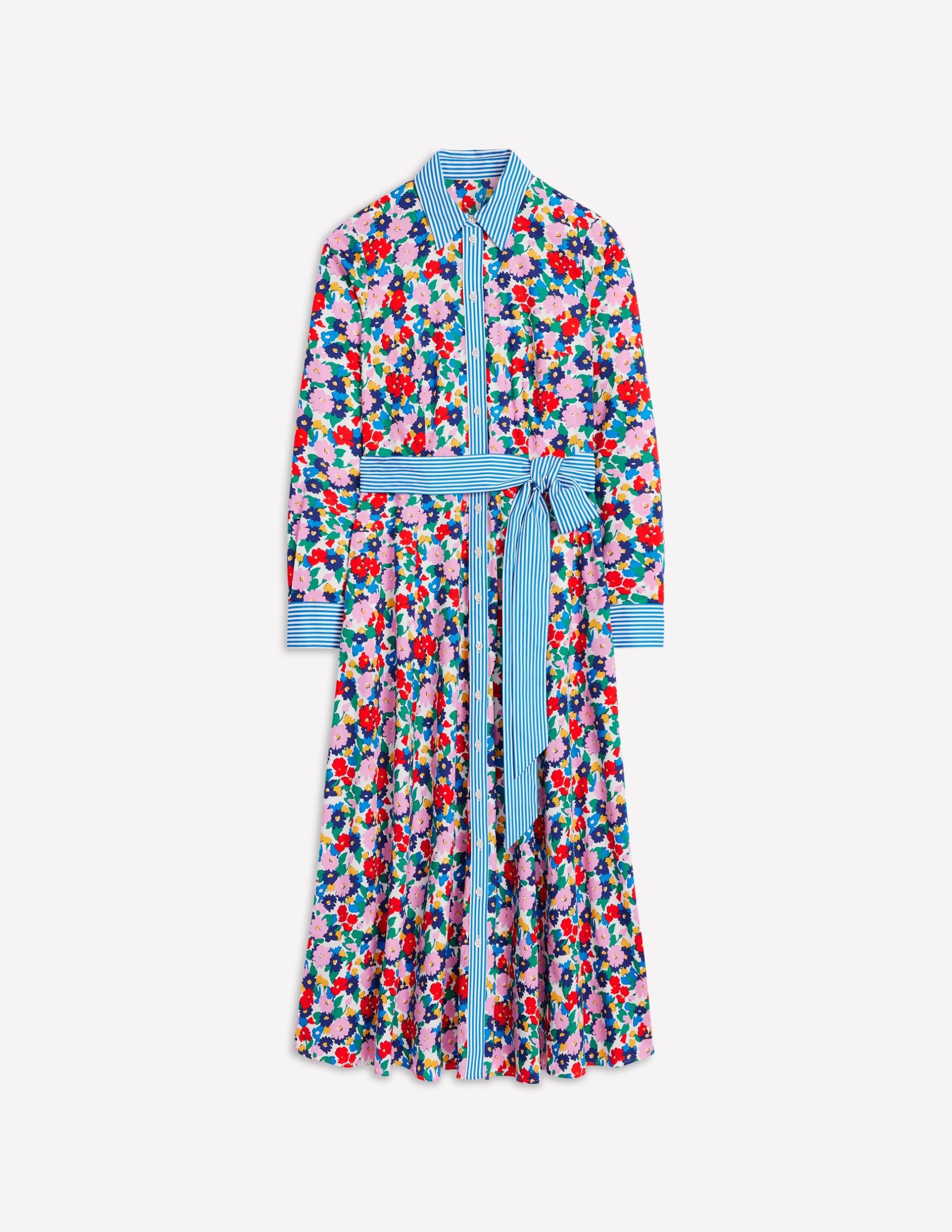 Amy Cotton Midi Shirt Dress-Multi. Painterly Meadow - Image 5
