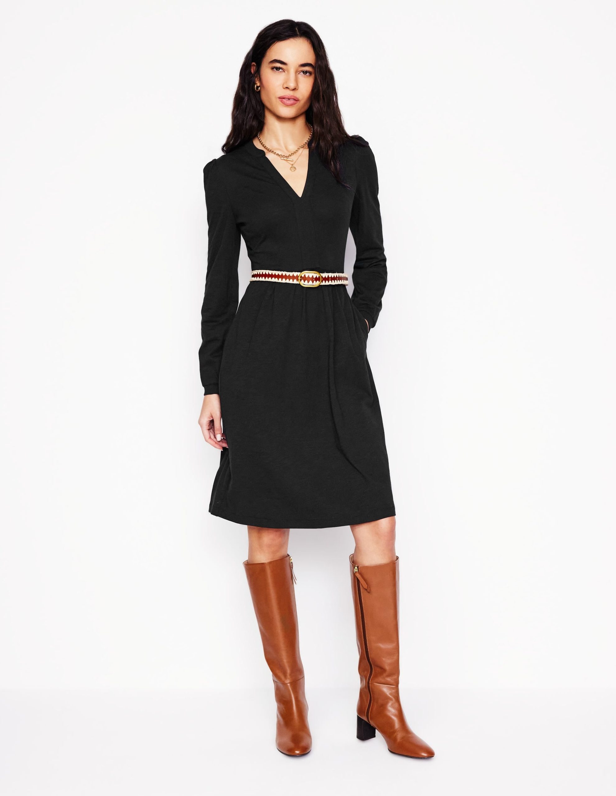 Naomi Relaxed Jersey Dress-Black - Image 4