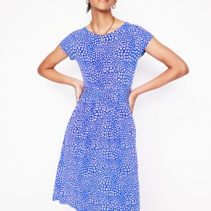 Amelie Jersey Dress-Gallery Blue. Heart Cluster