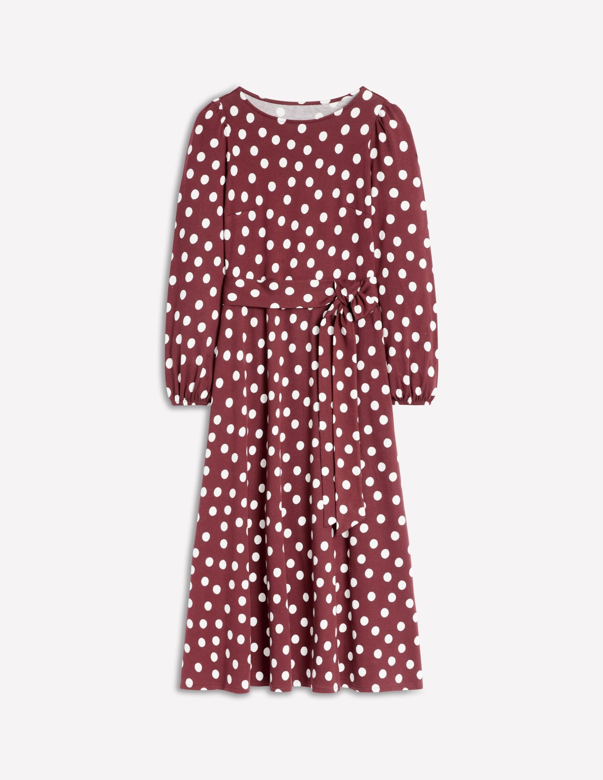 Leandra Jersey Midi Dress-Chestnut. Abstract Dot - Image 5