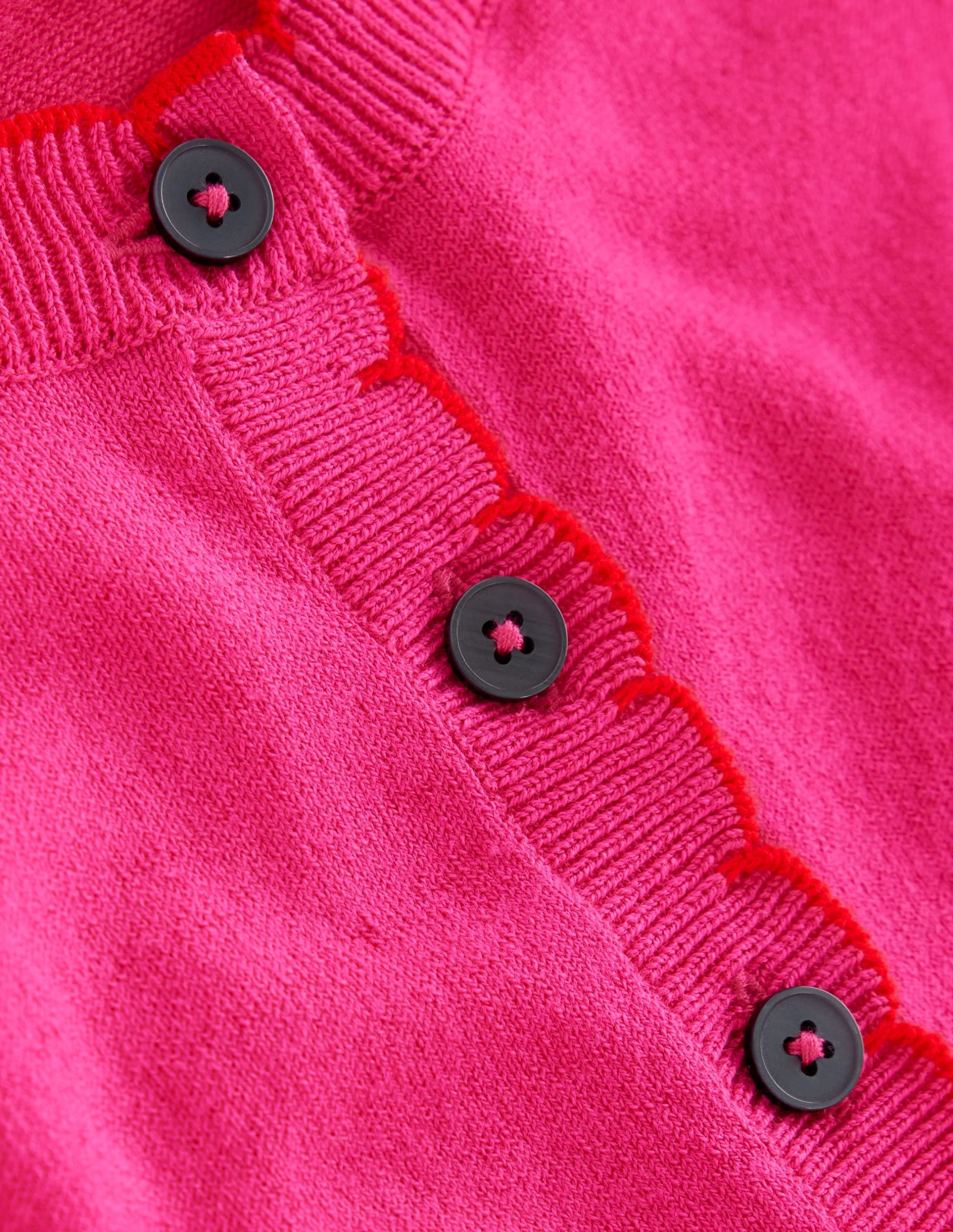 Scallop Henley Knitted Dress-Pink Peony - Image 6