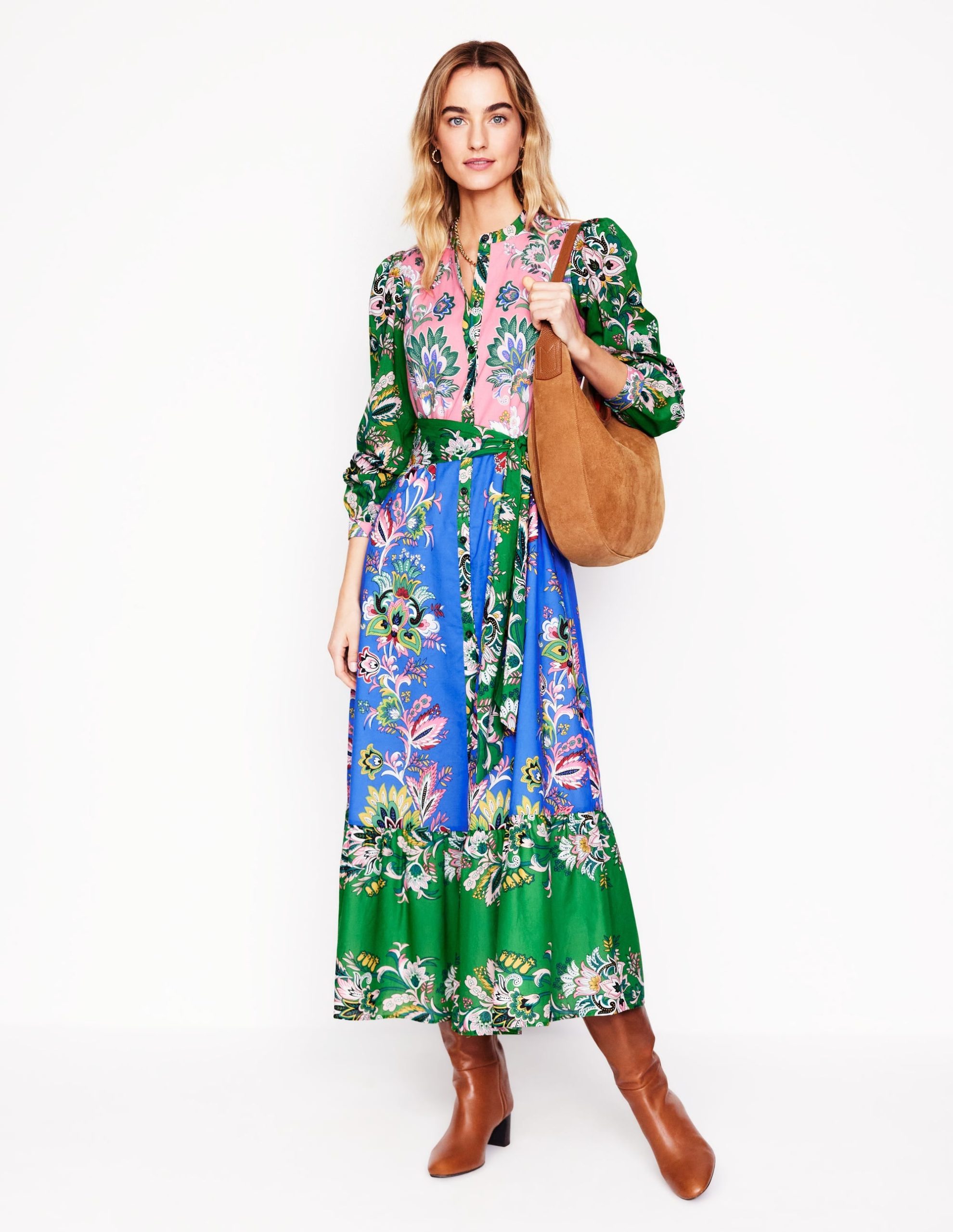 Mia Tiered Shirt Dress-Multi. Botanica Terrace - Image 6