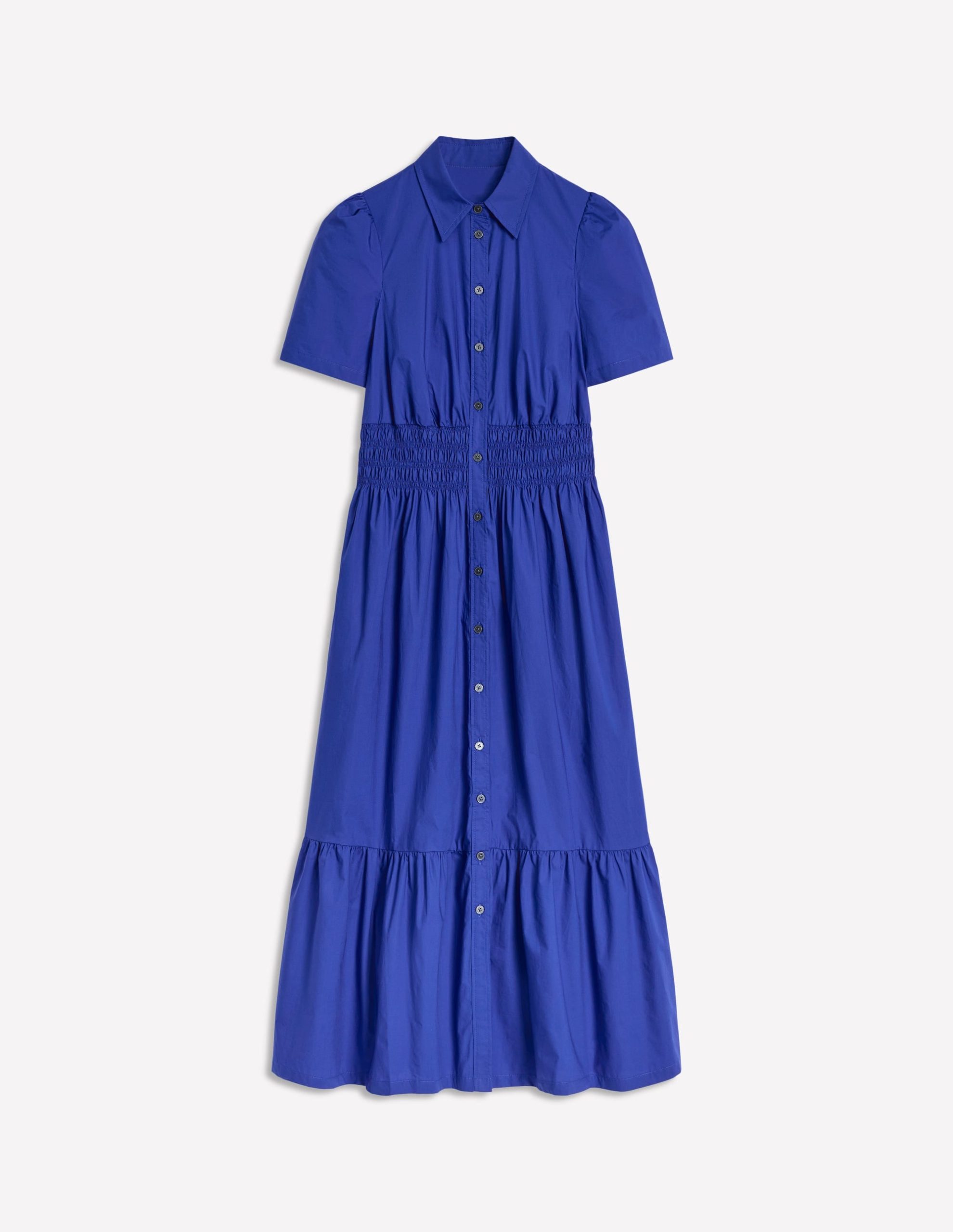 Jane Smocked Shirt Dress-Bright Blue - Image 7