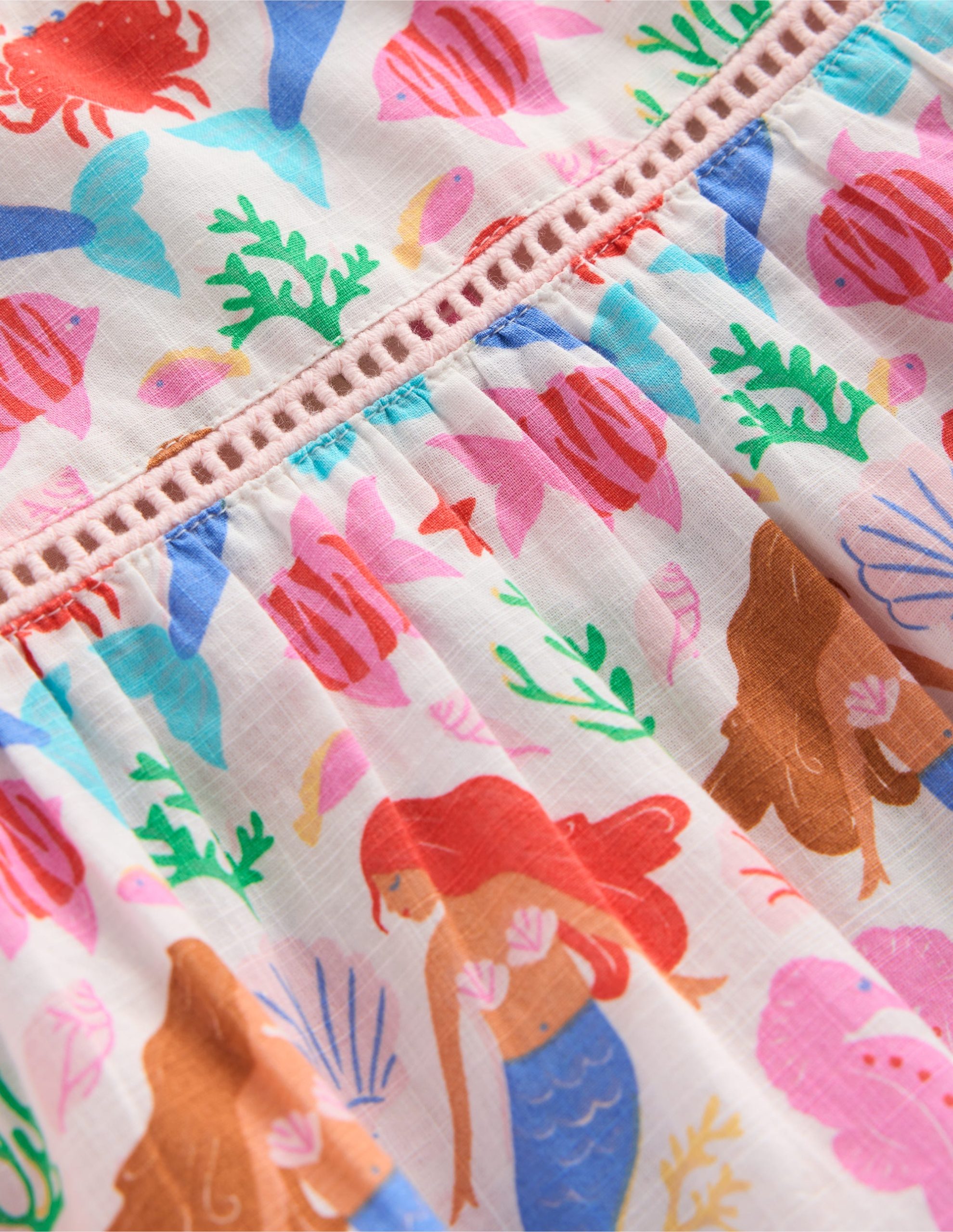 Celia Woven Holiday Dress-Ivory Mermaids - Image 3