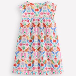 Celia Woven Holiday Dress-Ivory Mermaids