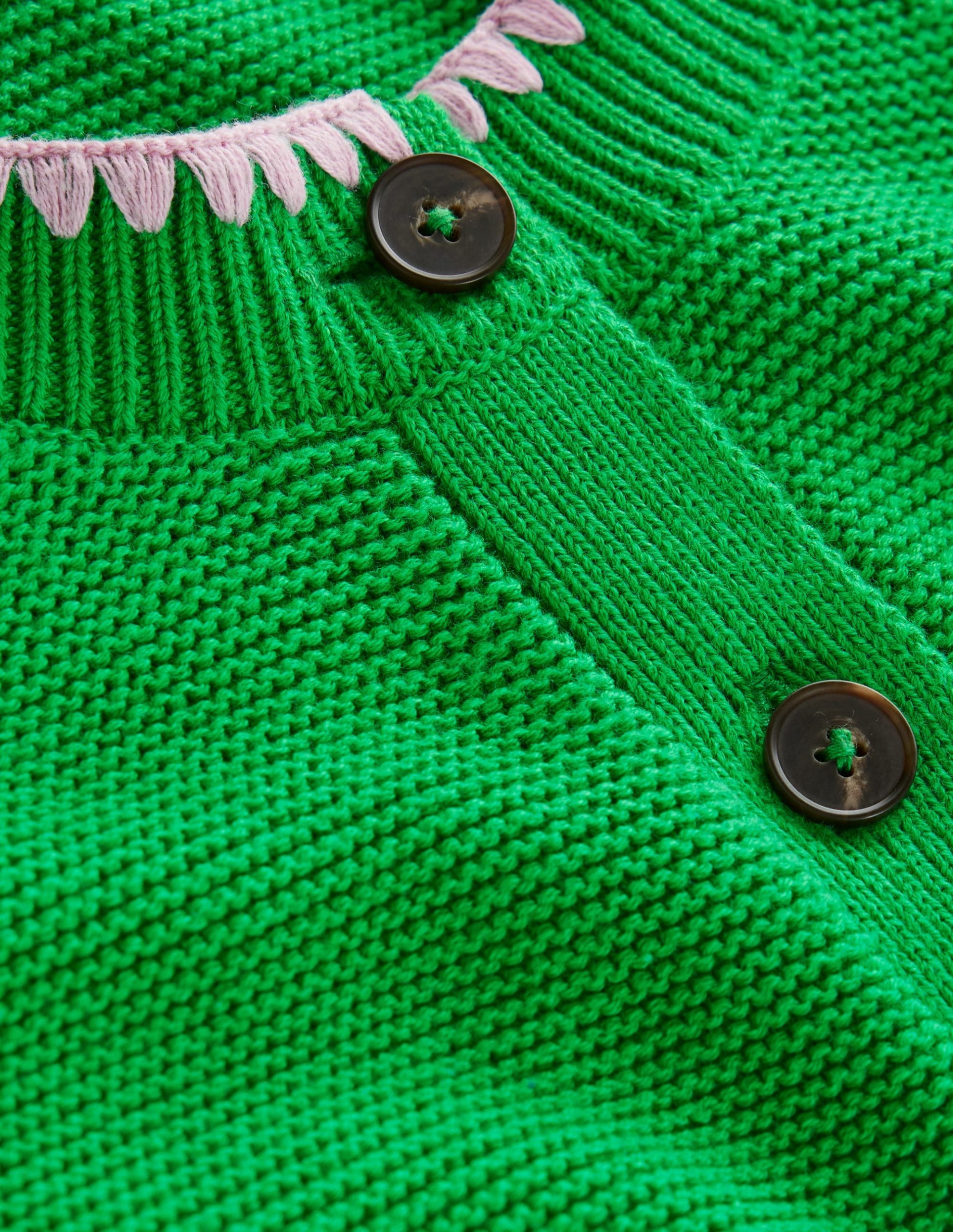 Lena Stitch Detail Cardigan-Rich Emerald - Image 7