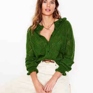 Alice Fluffy Stitch Cardigan-Promenade Green