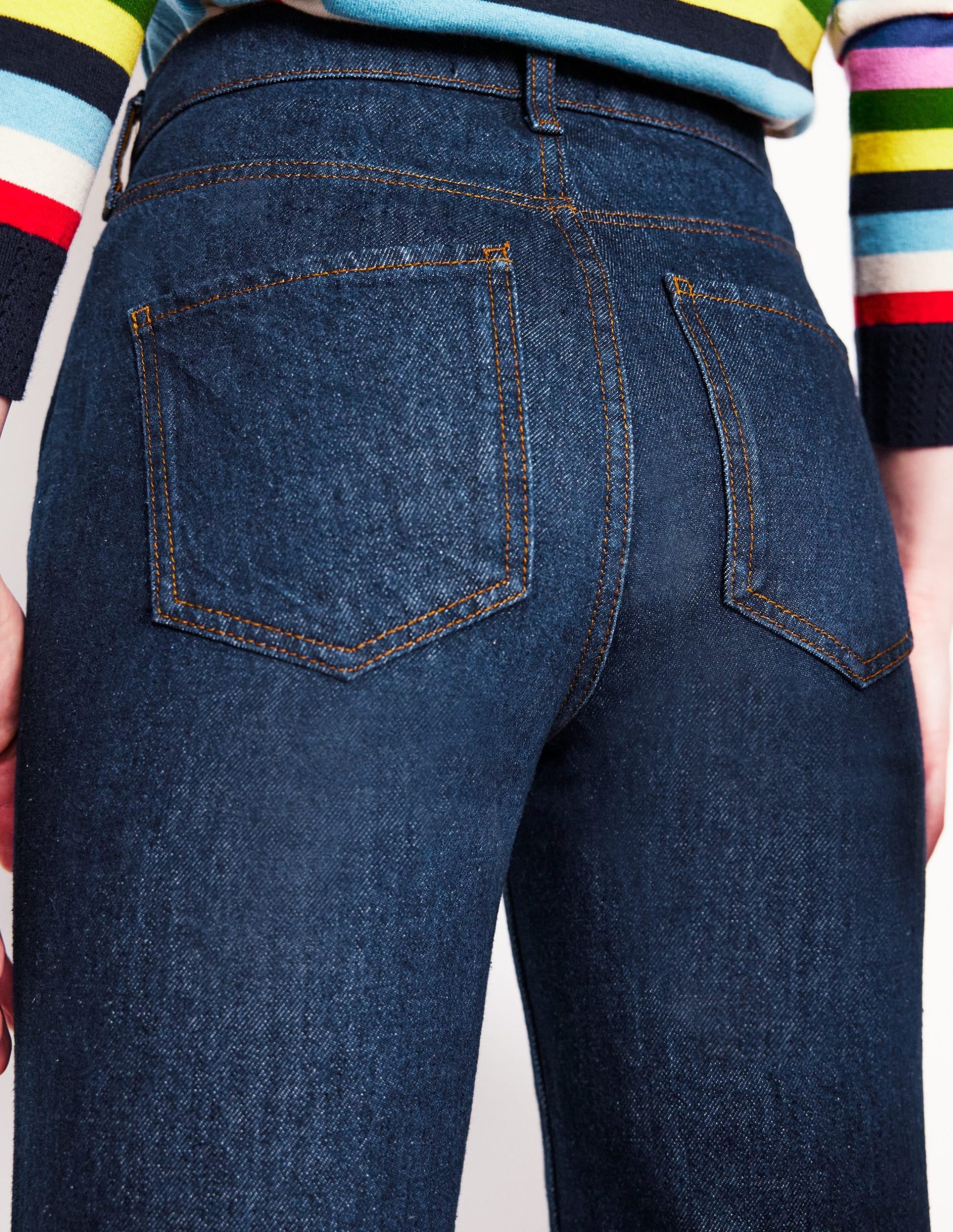 High Rise Straight Leg Jeans-Indigo - Image 3