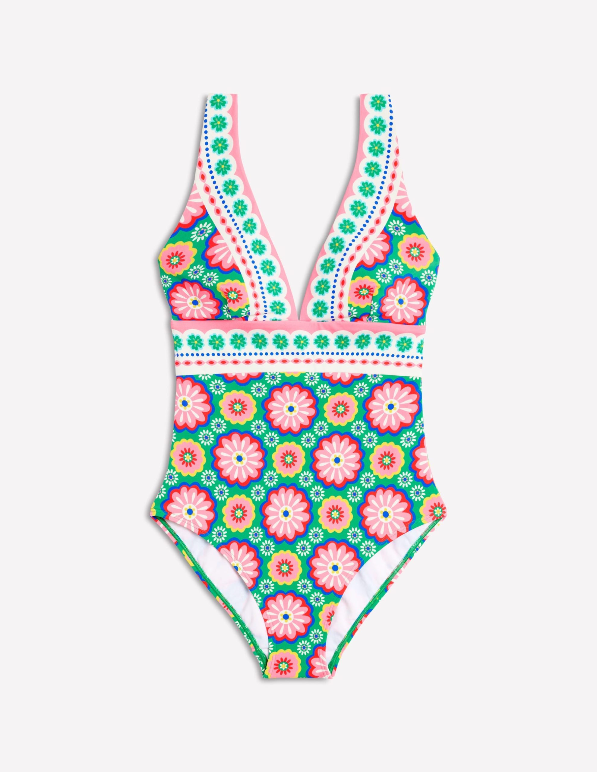 Porto V-Neck Swimsuit-Multi. Flower Tile - Image 6