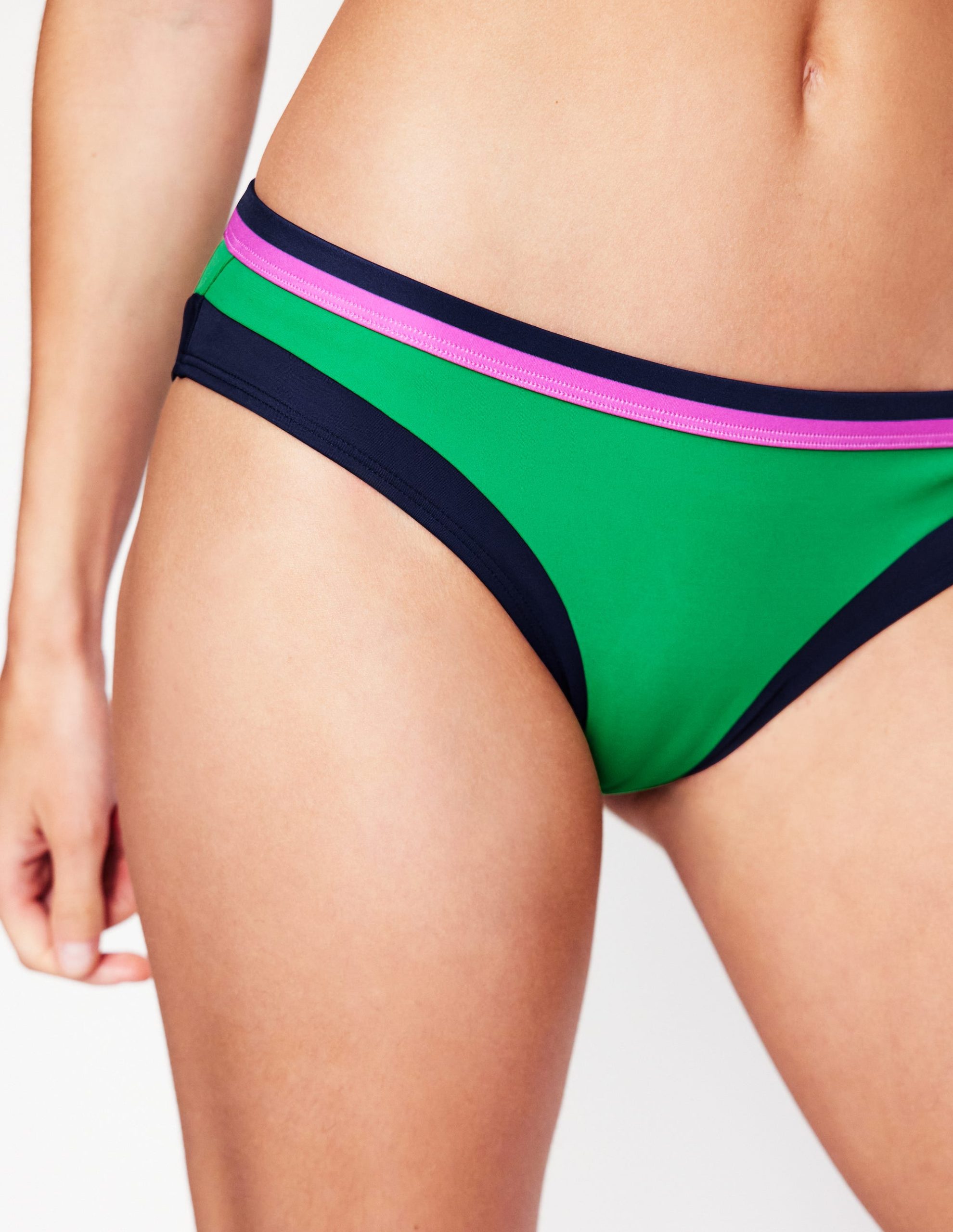 Santorini Bikini Bottoms-Green Colourblock - Image 2