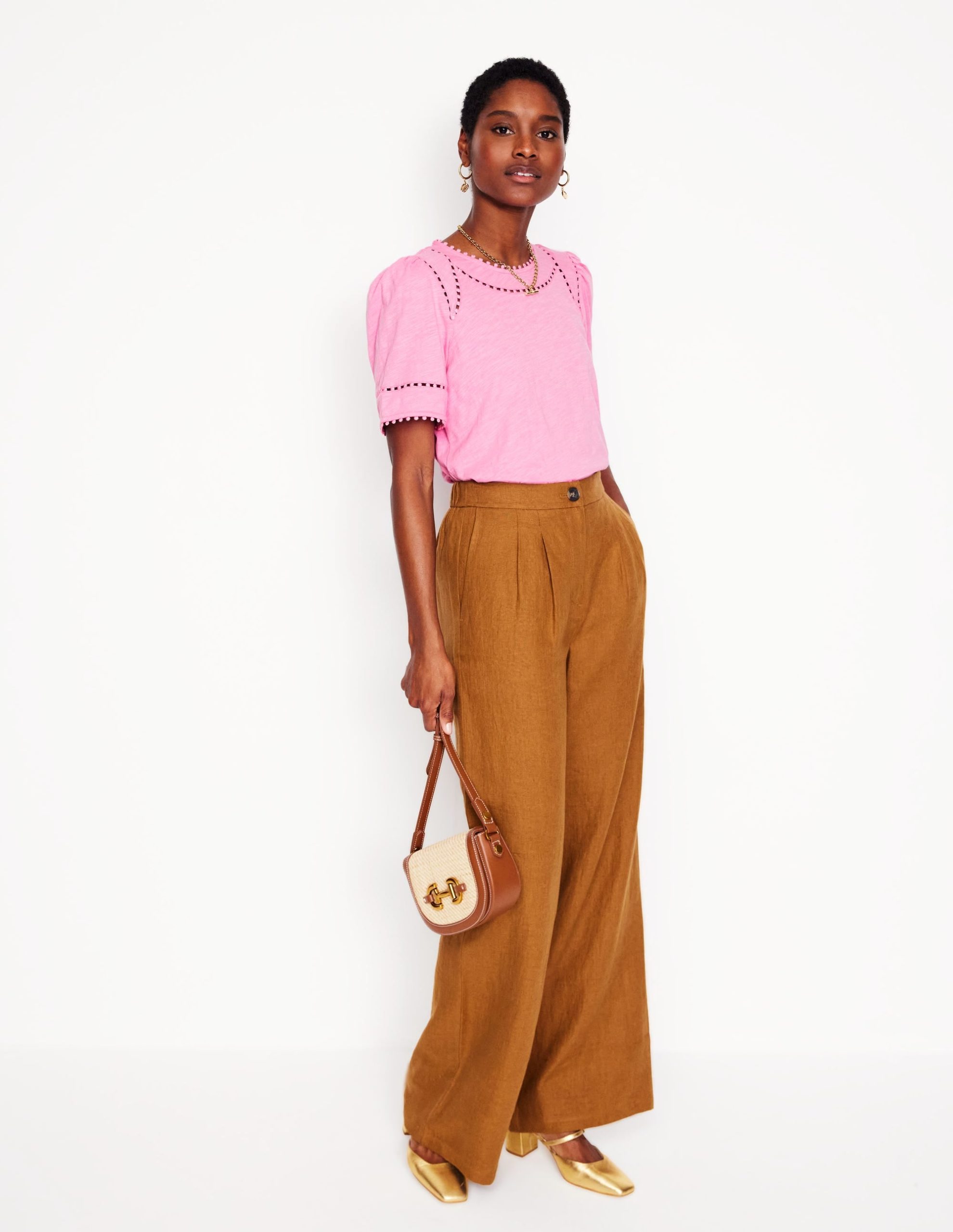 Mila Trim Detail Top-Meadowsweet Pink - Image 4