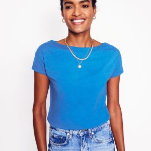 Supersoft Boat Neck T-Shirt-Gallery Blue