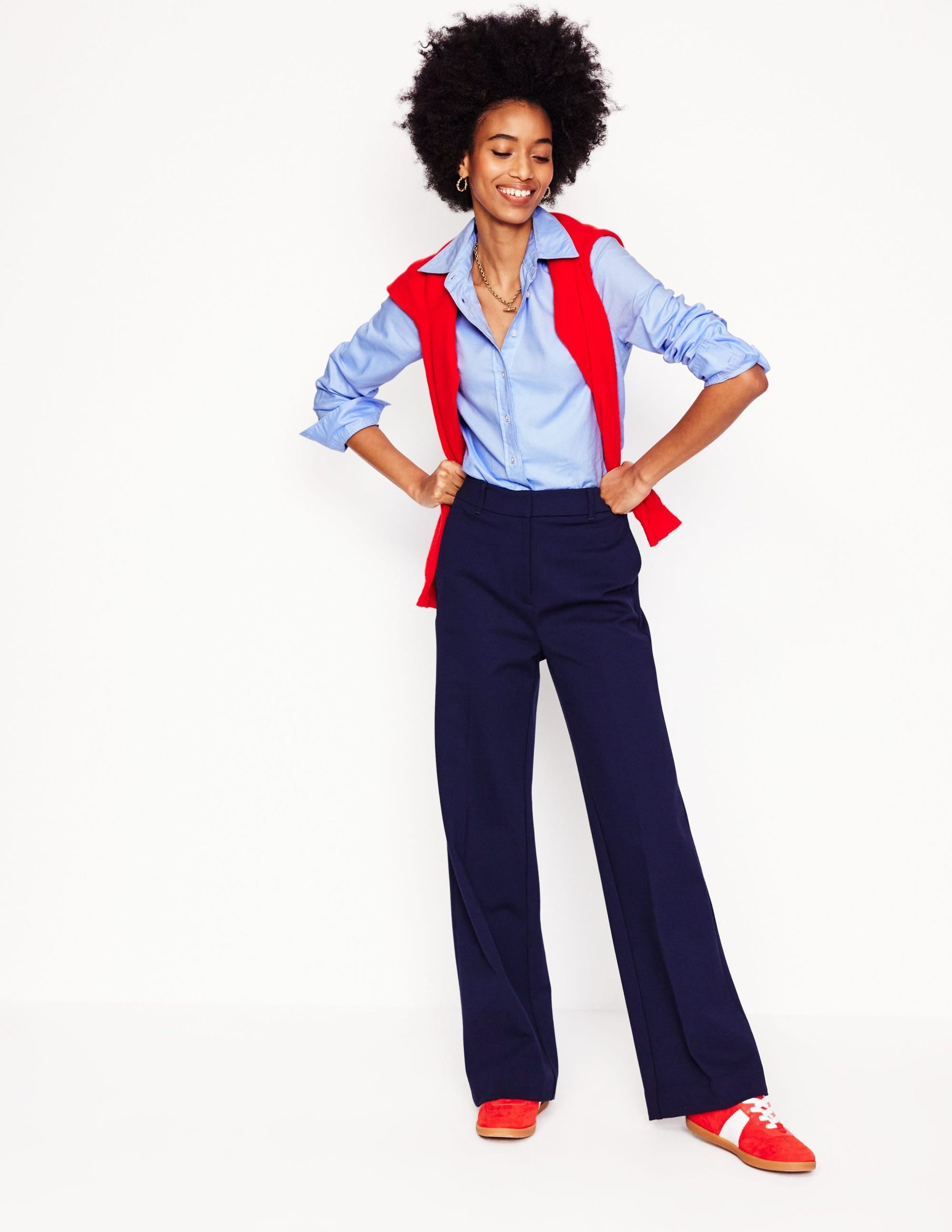 Sienna Cotton Shirt-Blue Oxford - Image 5