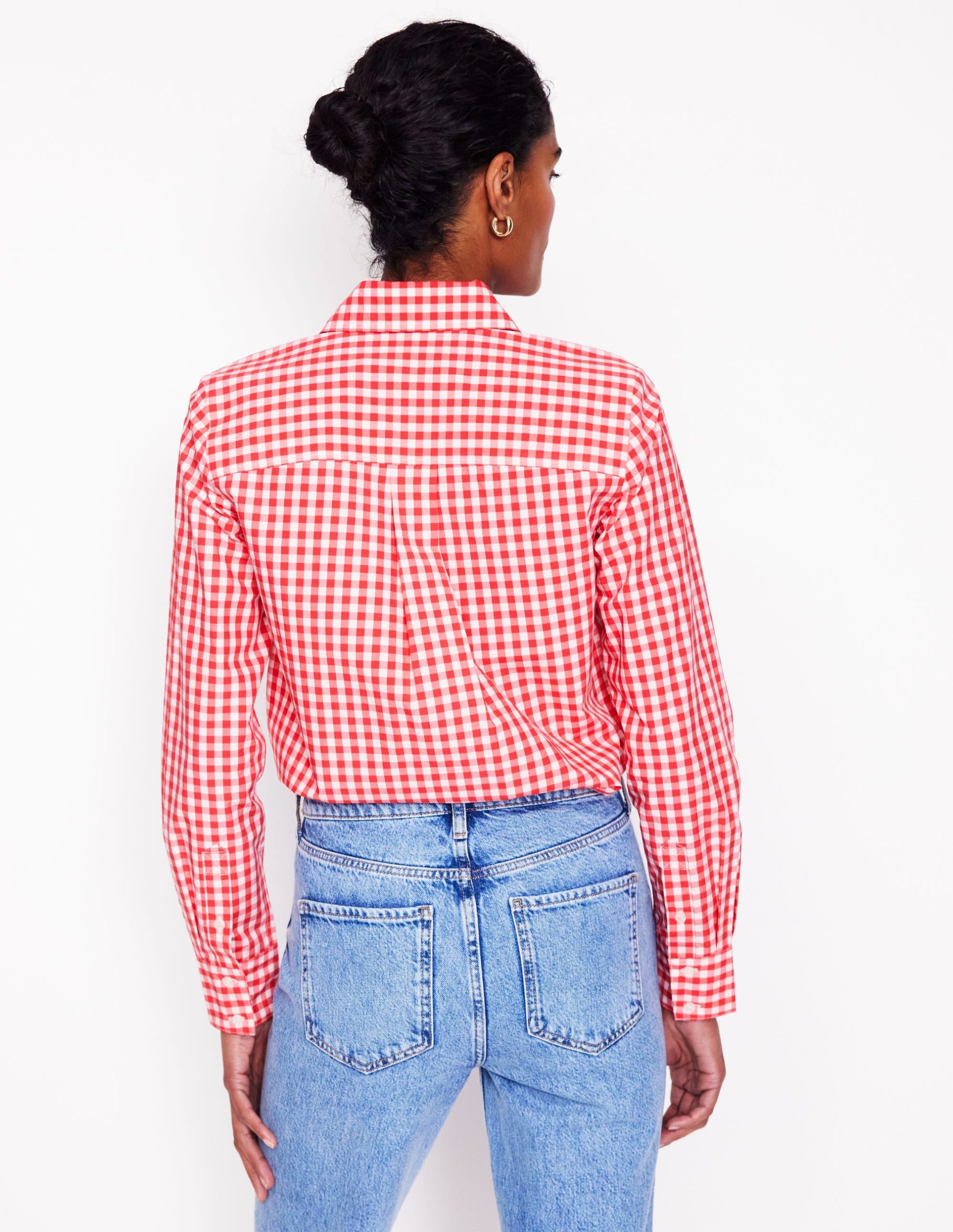 Sienna Cotton Shirt-Jam Red Gingham - Image 3