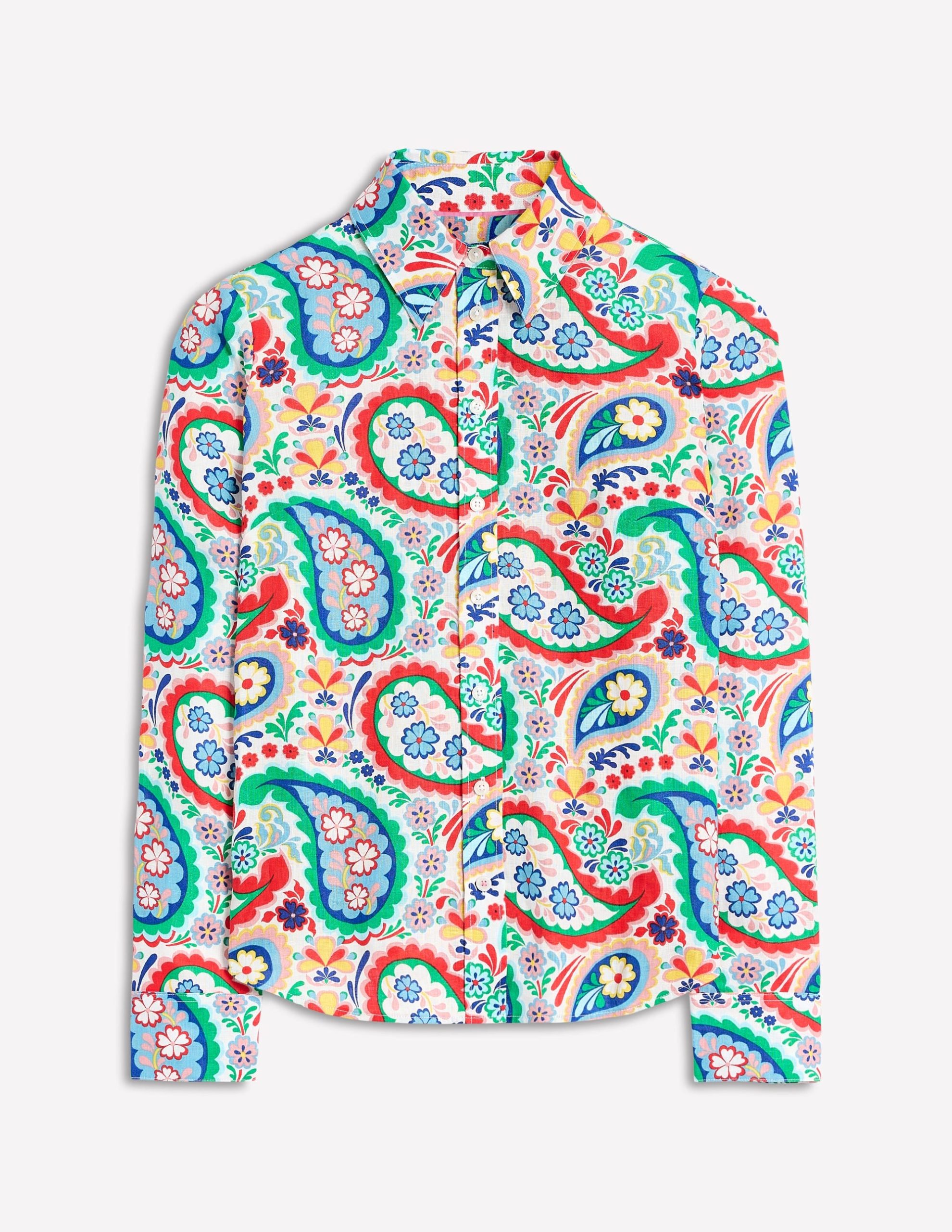 Sienna Linen Shirt-Multi Meadow Paisley - Image 9