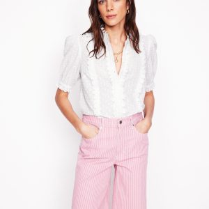 Feminine Cotton Blouse-White