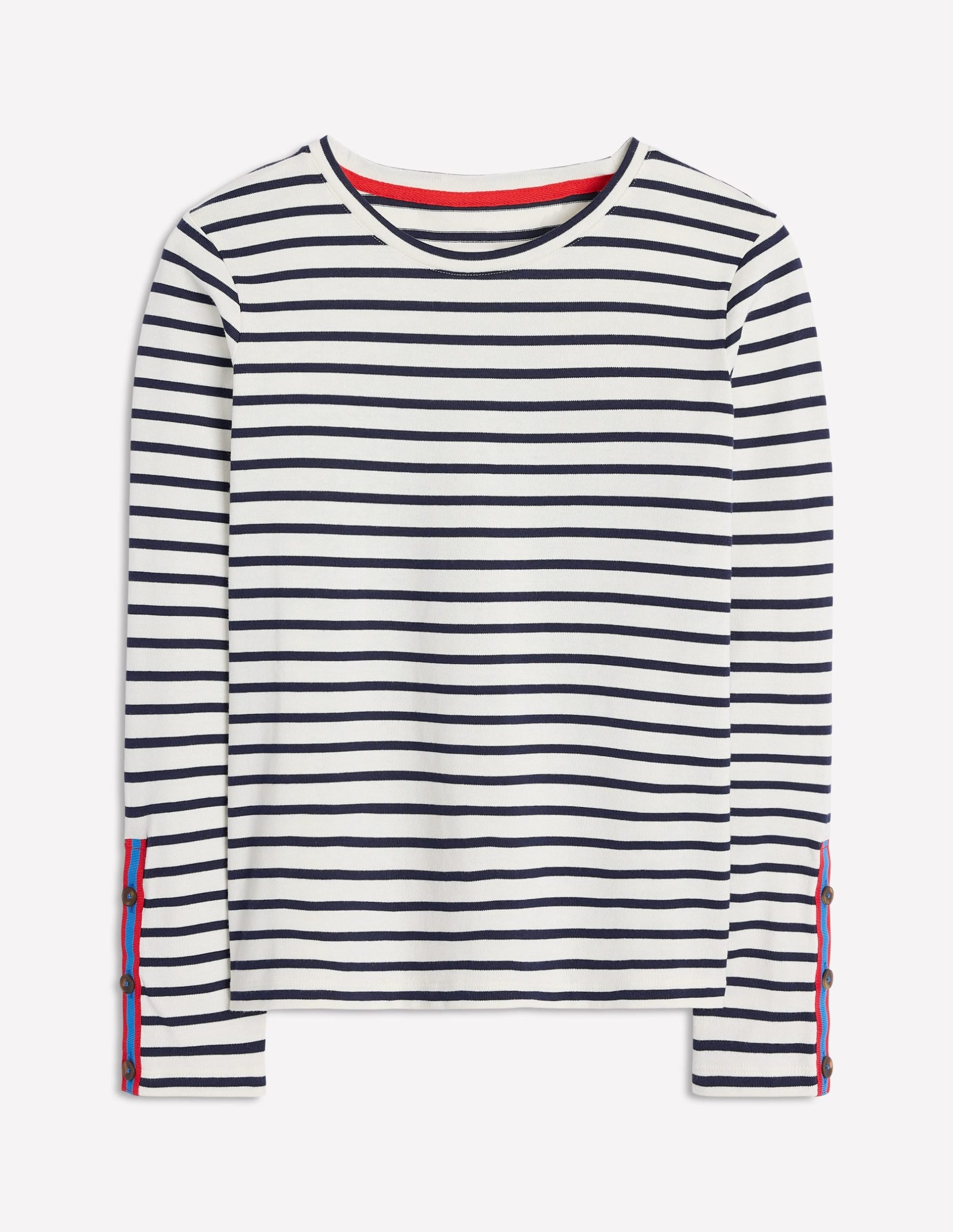Button Cuff Mariner Breton-Ivory. French Navy Stripe - Image 5
