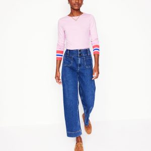 Stripe Cuff Top-Mauve and Camelia Pink Stripe