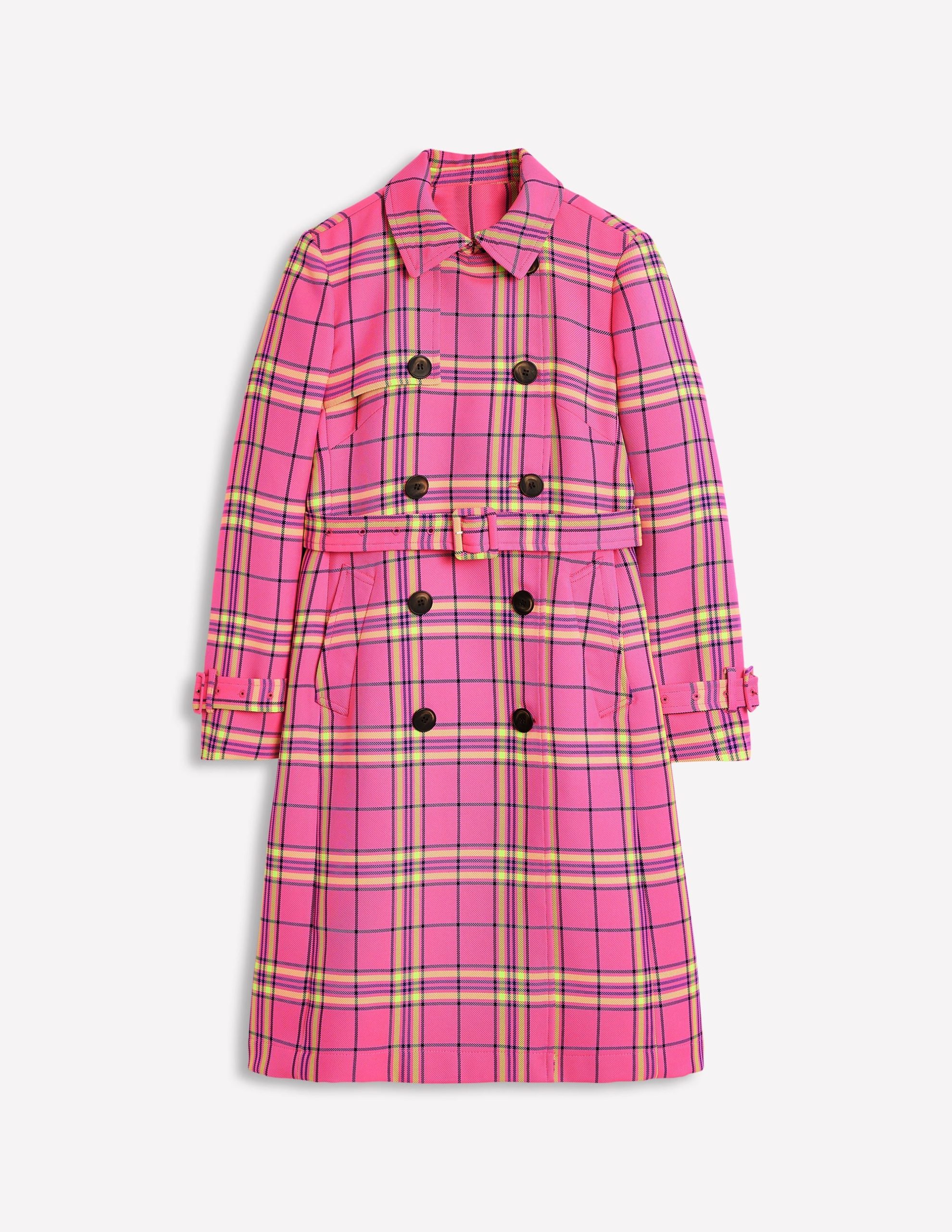 Cheltenham Trench Coat-Pink Neon Check - Image 7