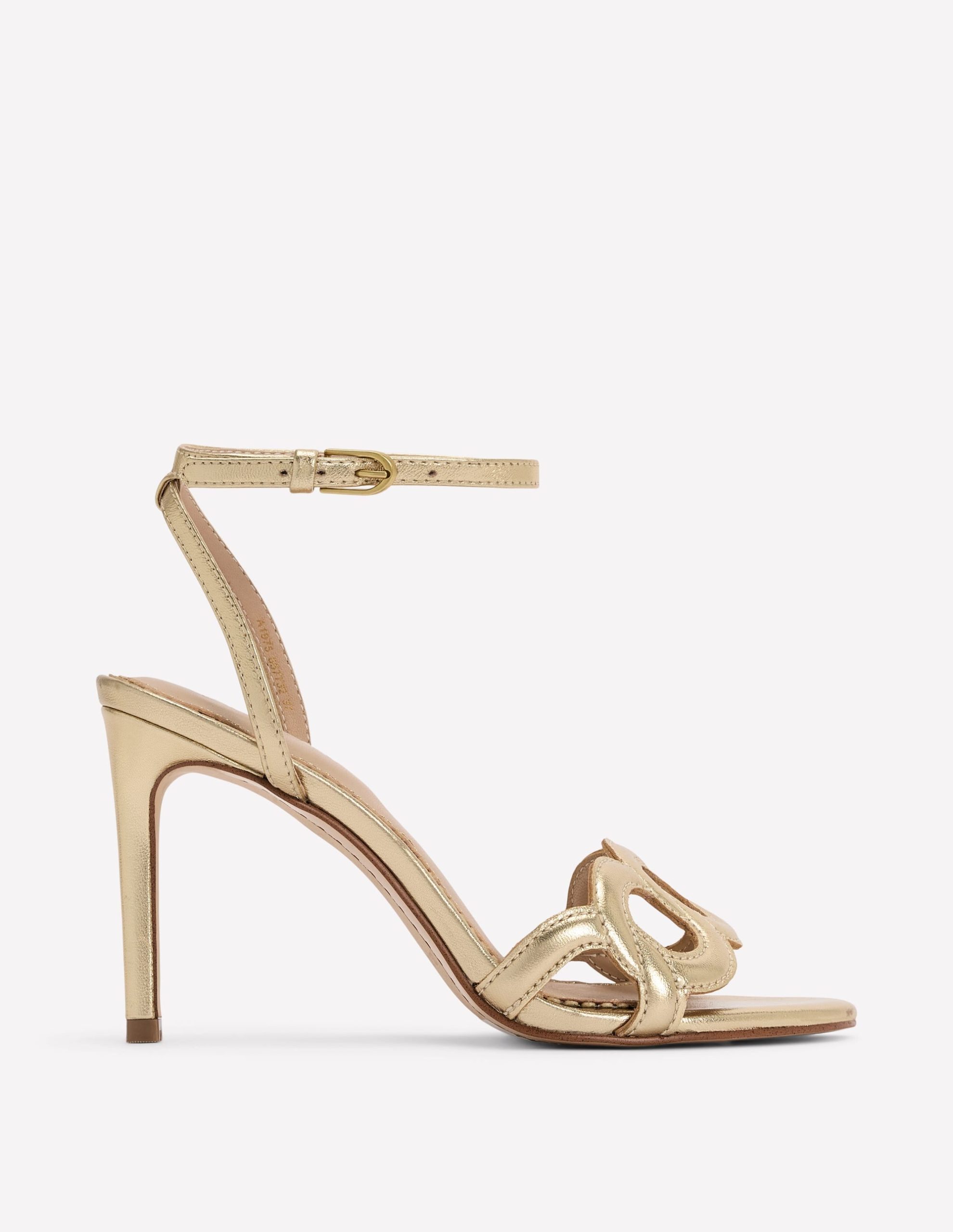 Circle Detail Heeled Sandal-Gold