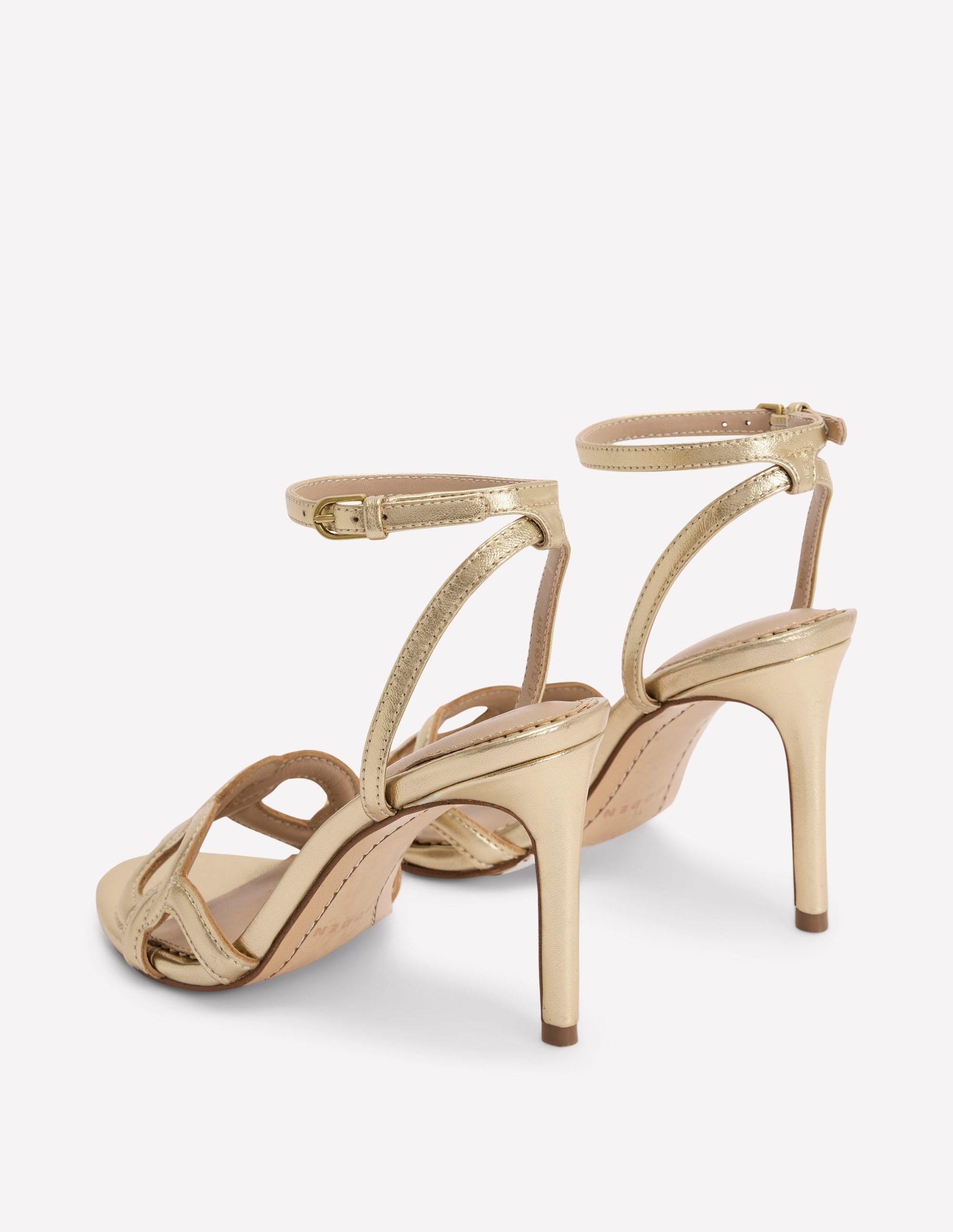 Circle Detail Heeled Sandal-Gold - Image 5