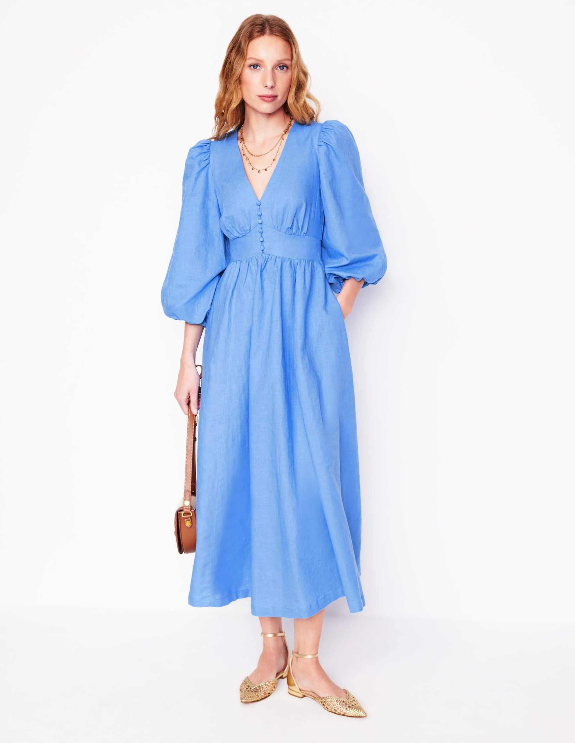 Lola Blouson Maxi Dress-Ocean Blue - Image 5