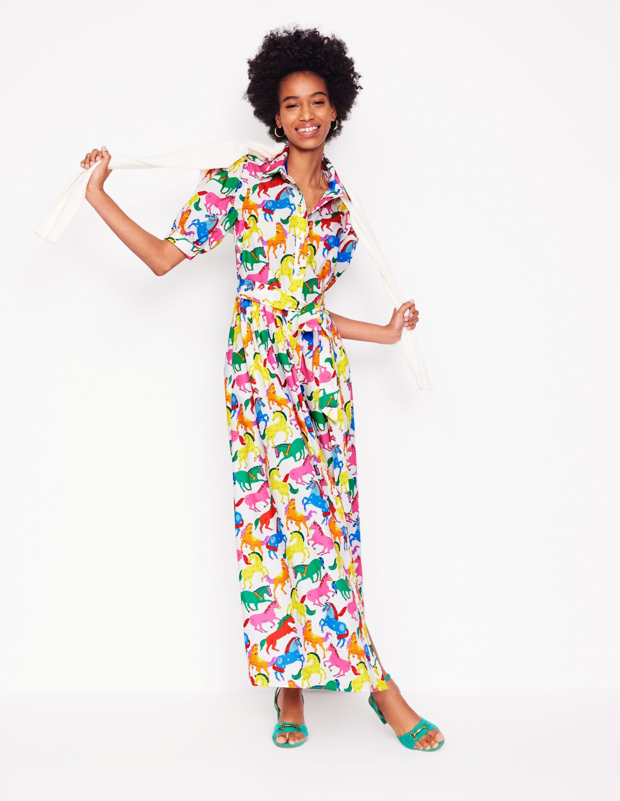 Alexa Maxi Shirt Dress-Multi. Pony Club