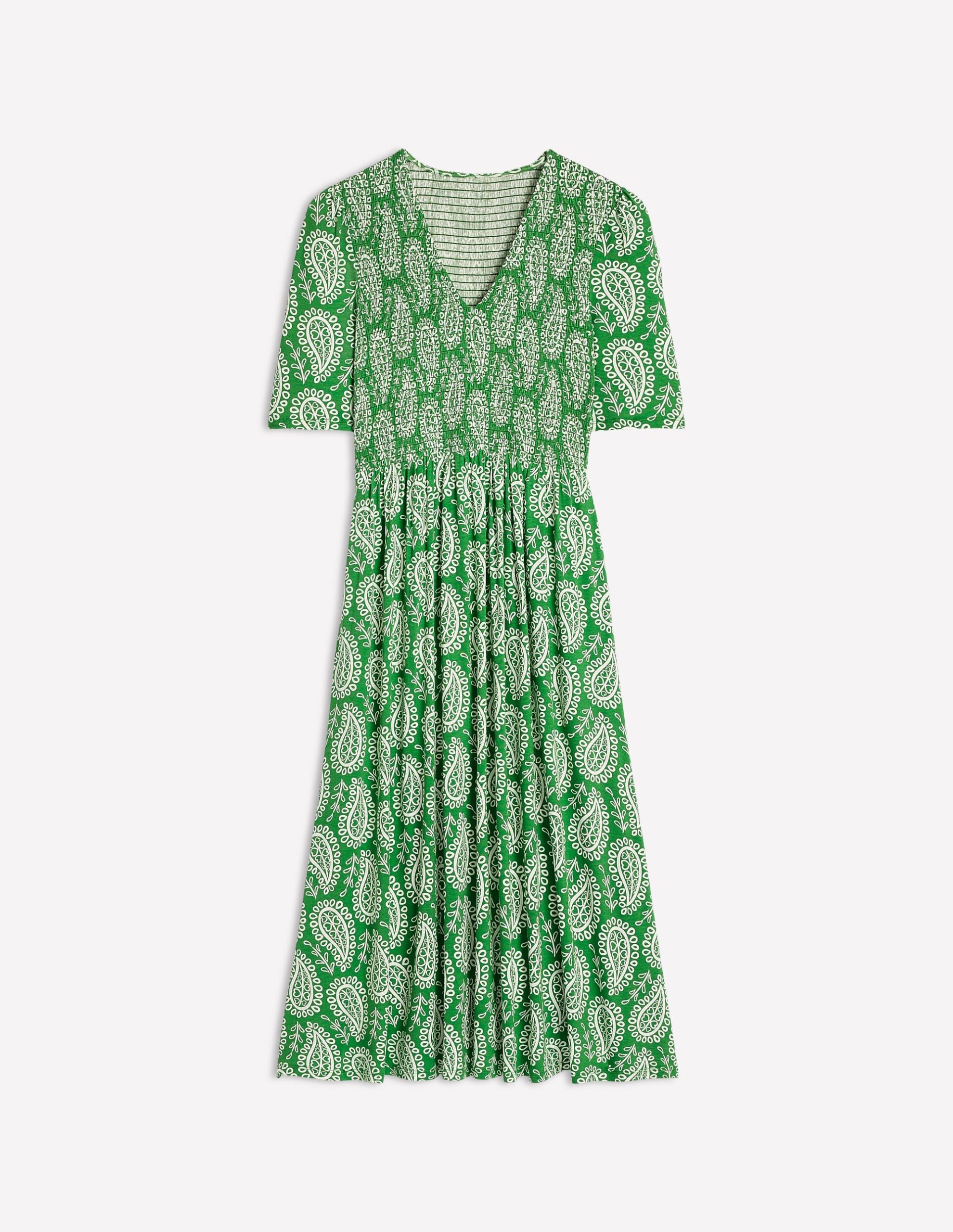 Bethany Smocked Jersey Dress-Paradise Green. Paisley Heart - Image 6
